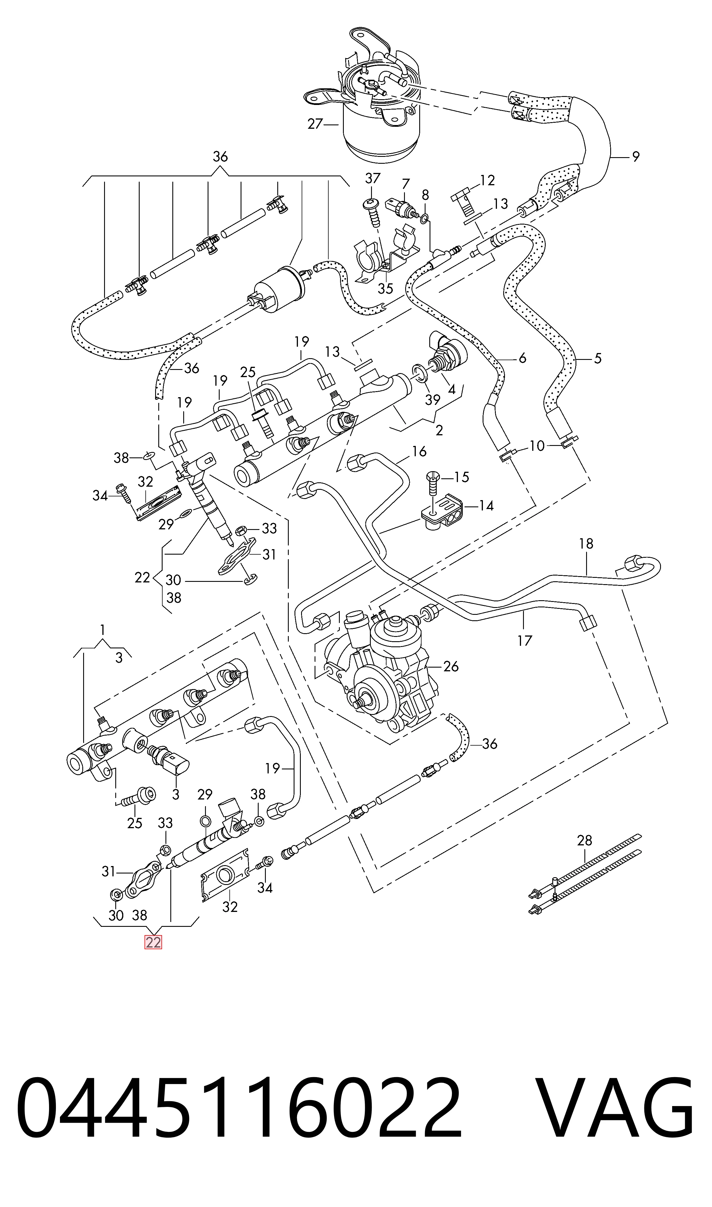 Купити 0445116022 Renault (RVI) Форсунка дизельна в зборі, розпилювач + тримач