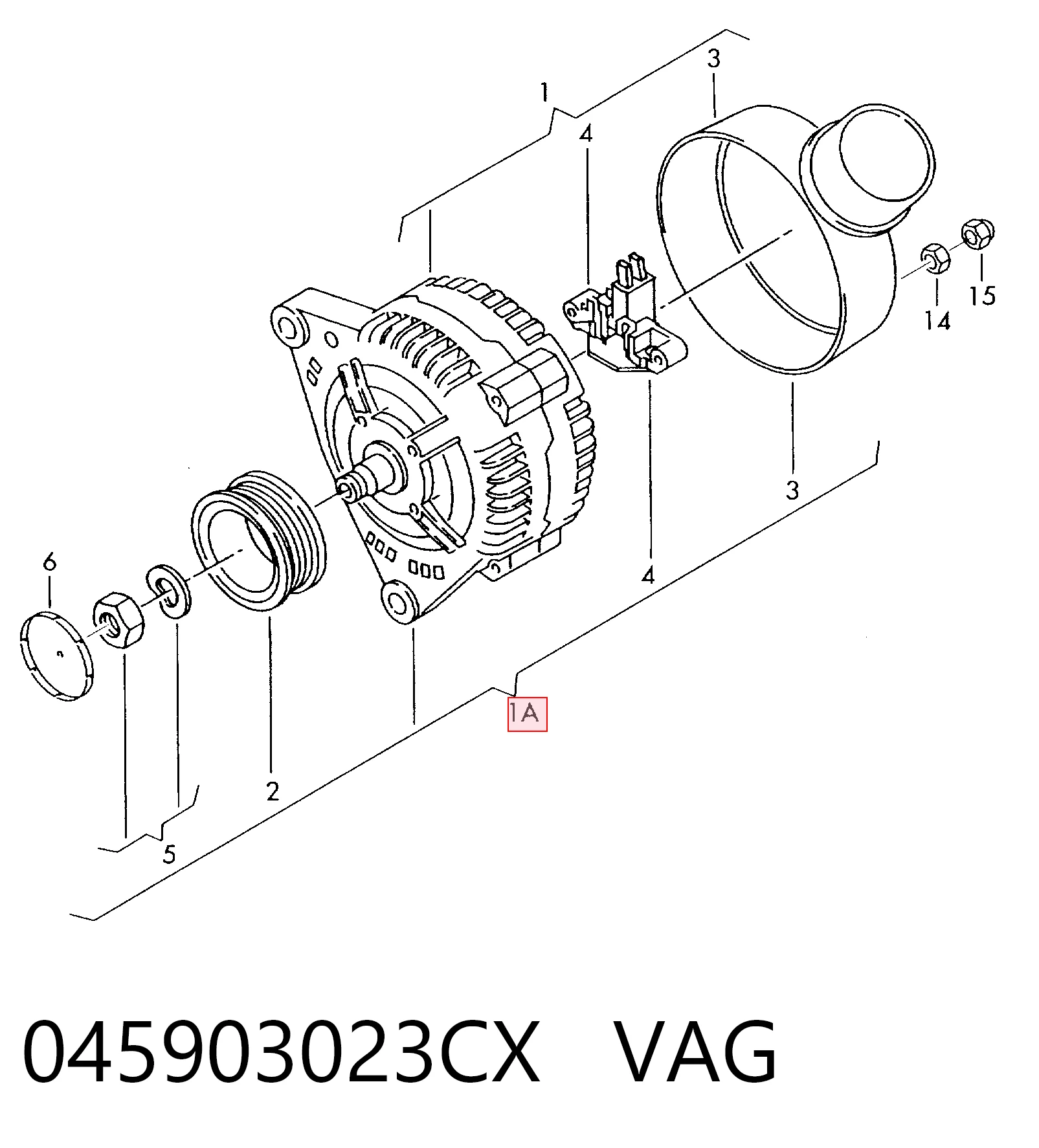 Генератор VAG 045903023CX ціна, від 105.32 USD