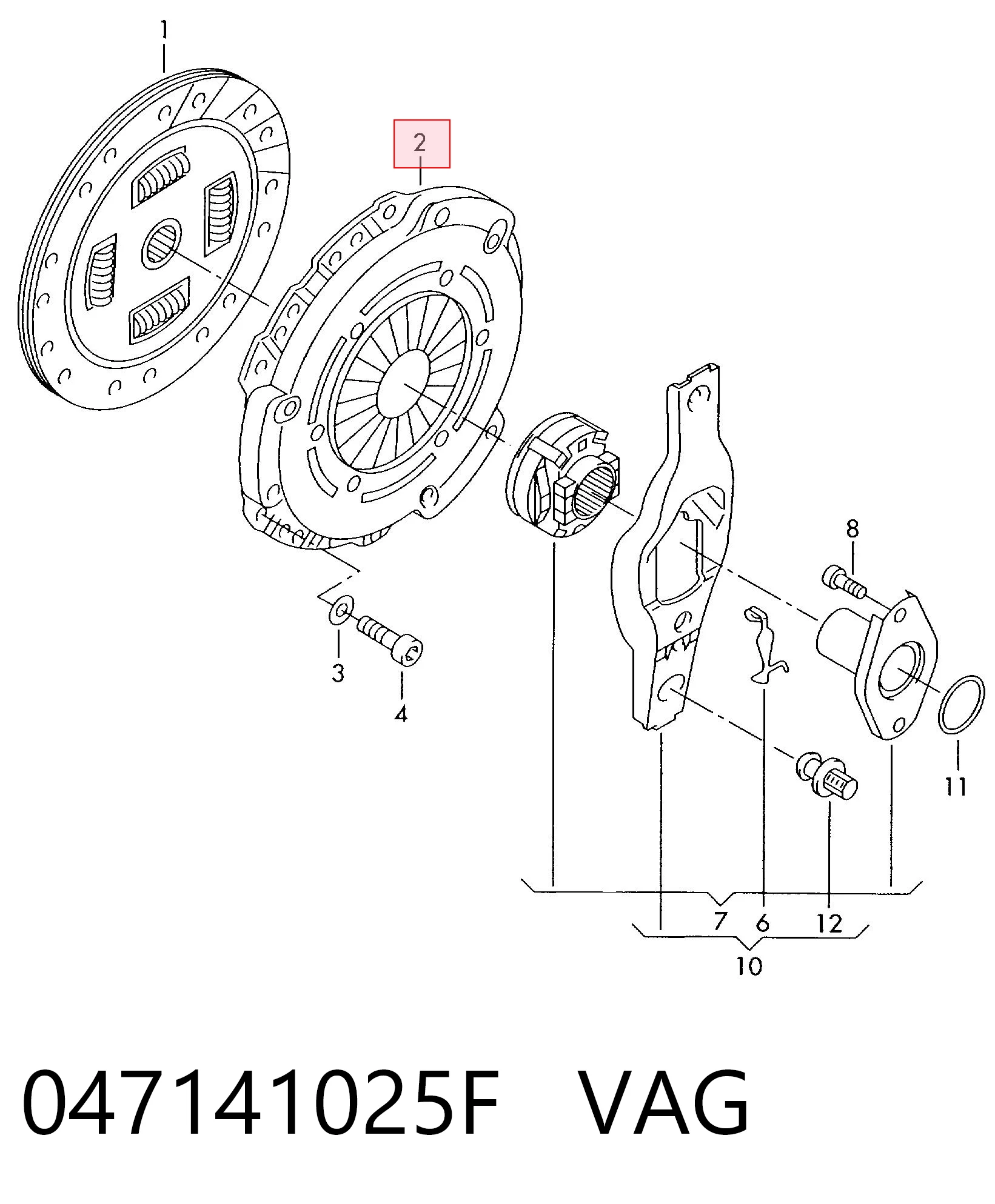 047141025F Sachs Натискний диск зчеплення