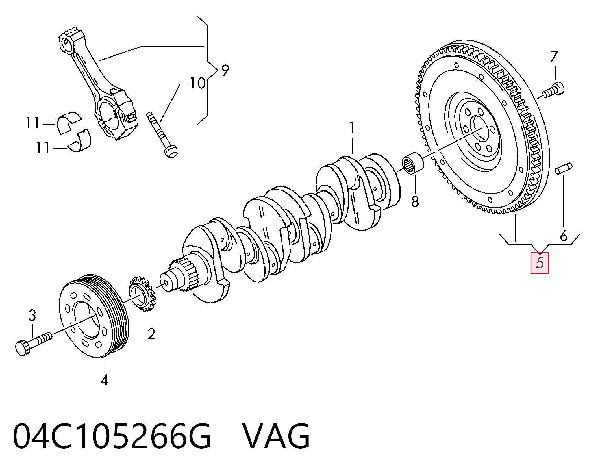 04C105266G VAG Демпферний маховик