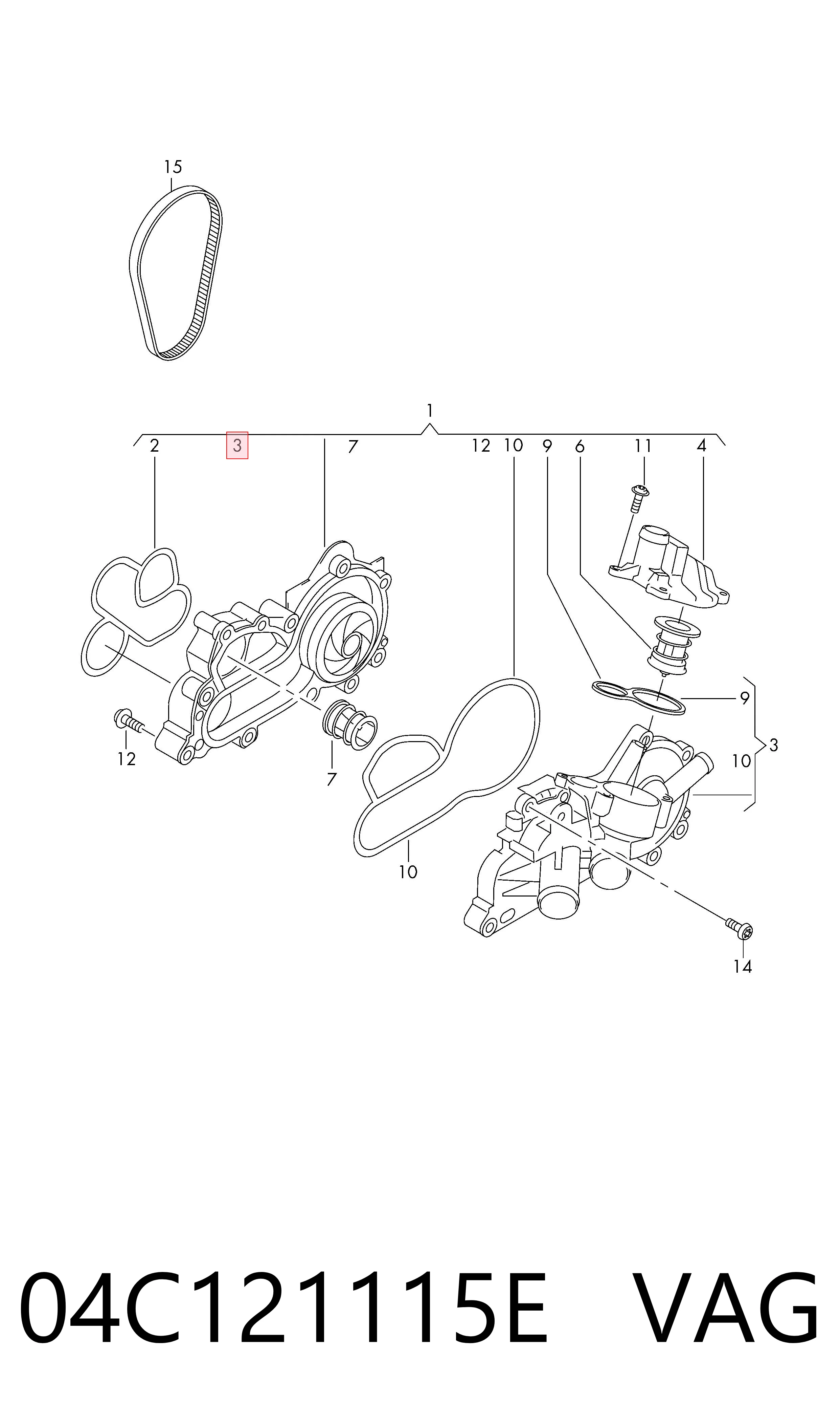 Корпус термостата Volkswagen Polo 6