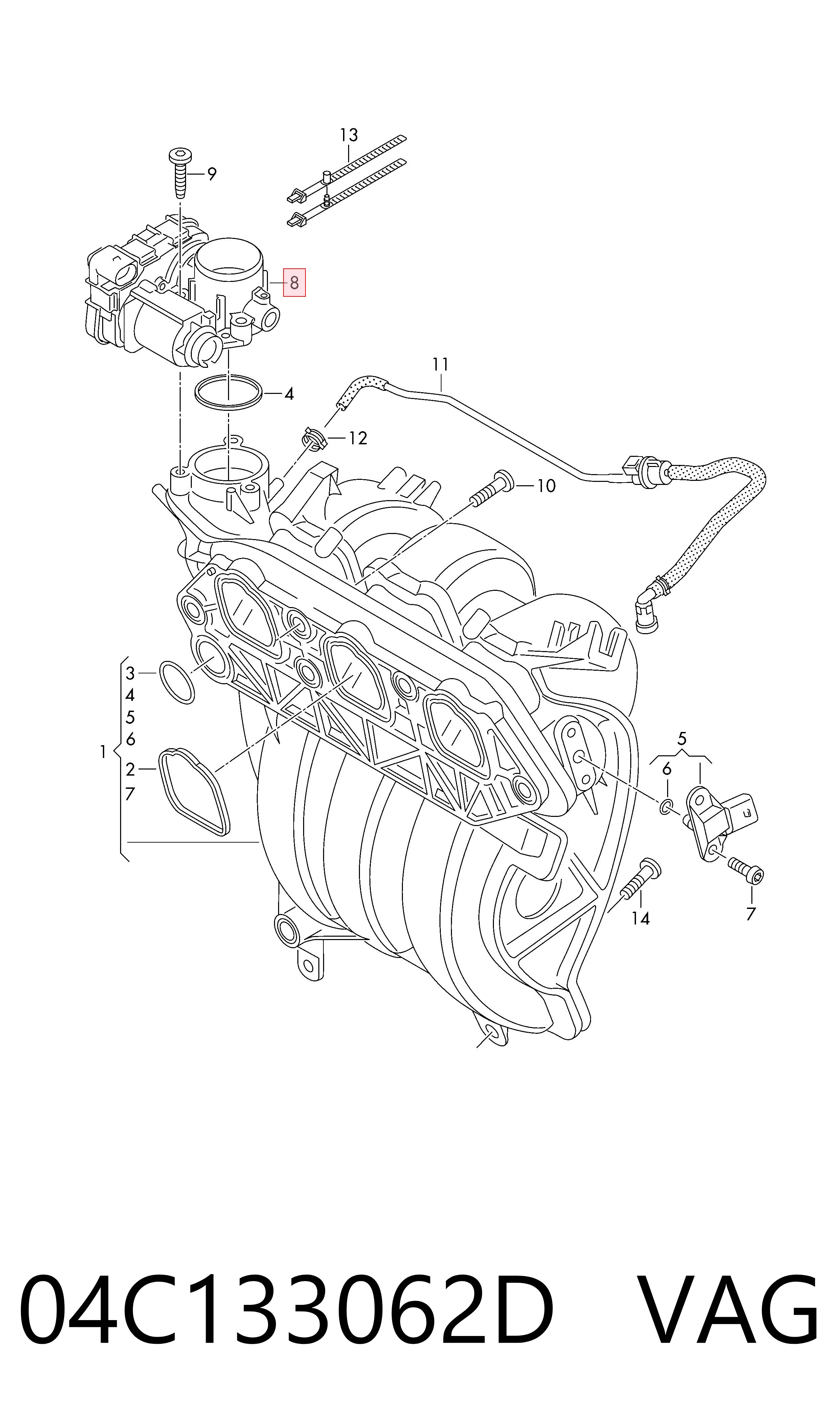 Блок дросельної заслінки VAG 04C133062D ціна, від 109.56 USD