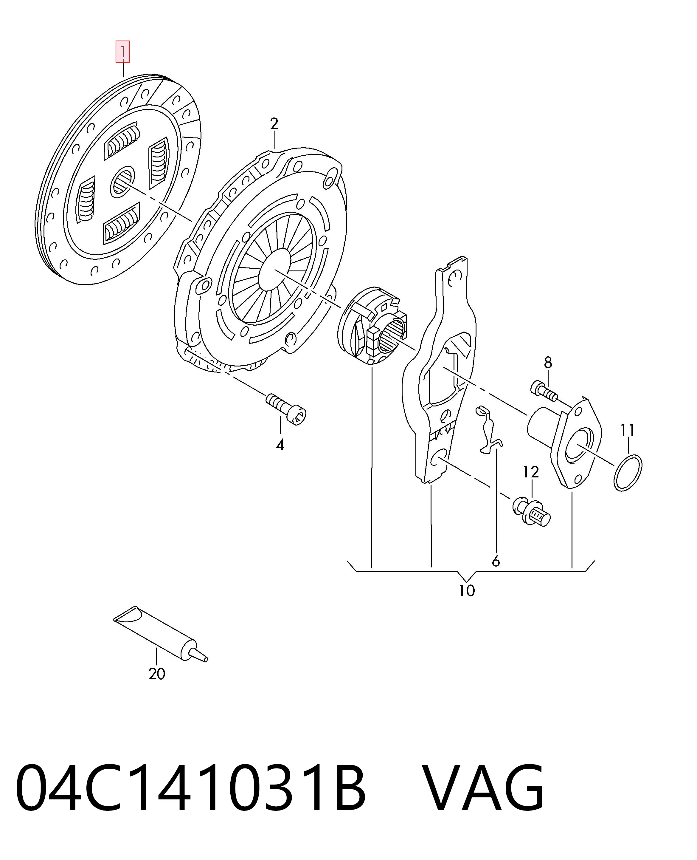 04C141031B VAG Диск зчеплення