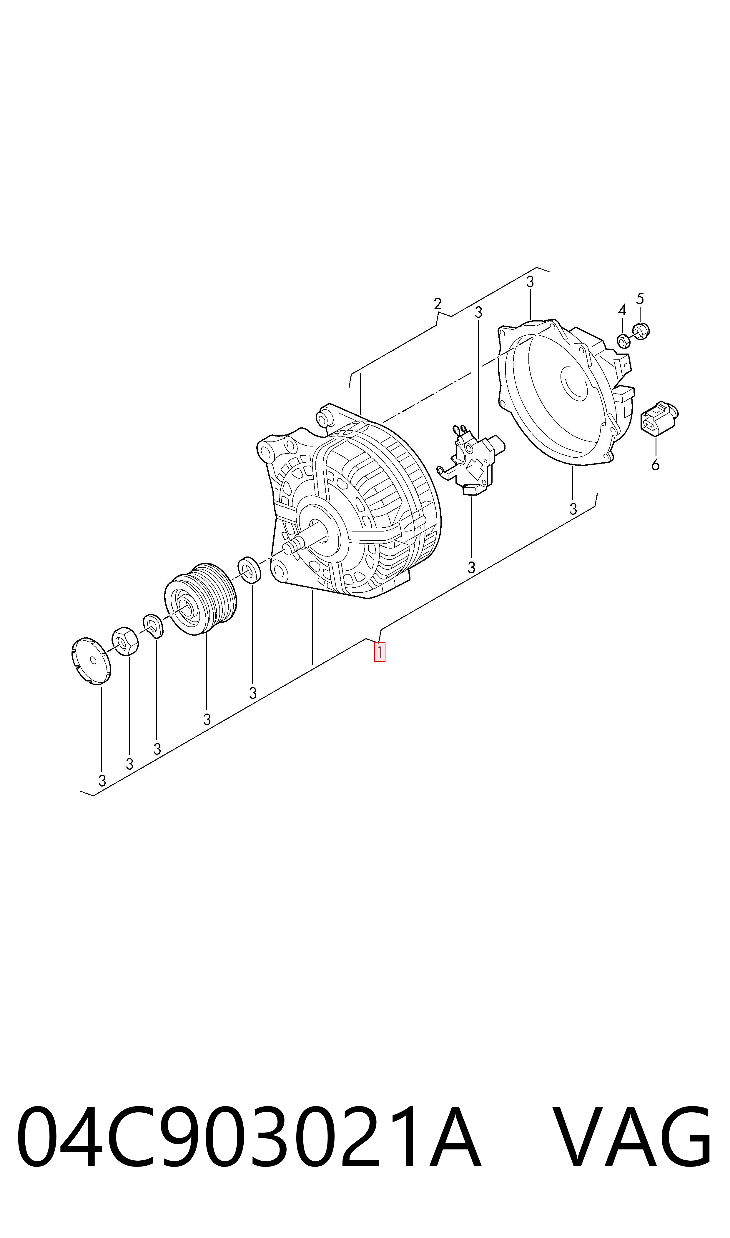 Генератор VAG 04C903021A ціна, від 69.21 USD