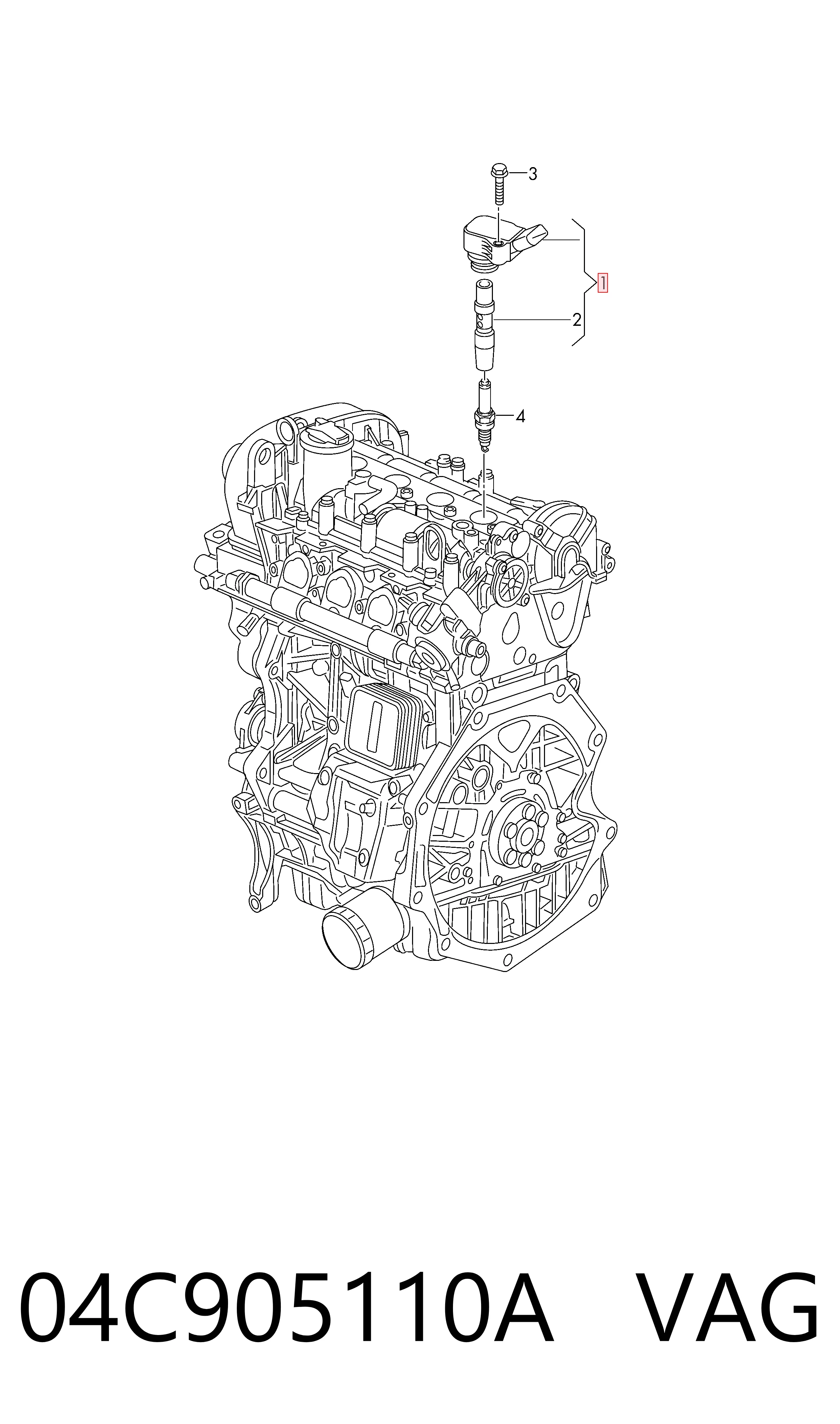 04C905110A VAG Котушка запалювання