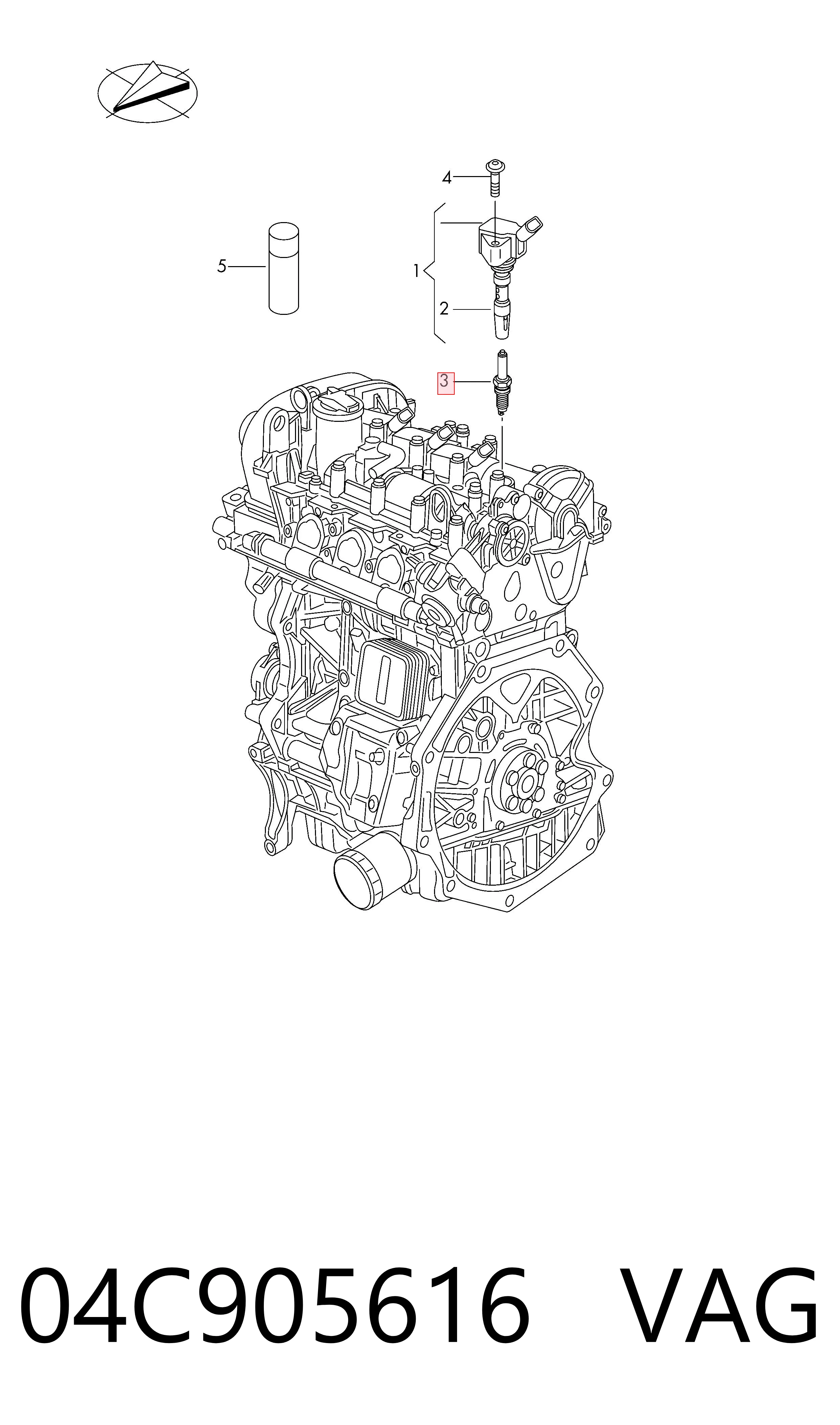 04C905616 VAG Свіча запалювання