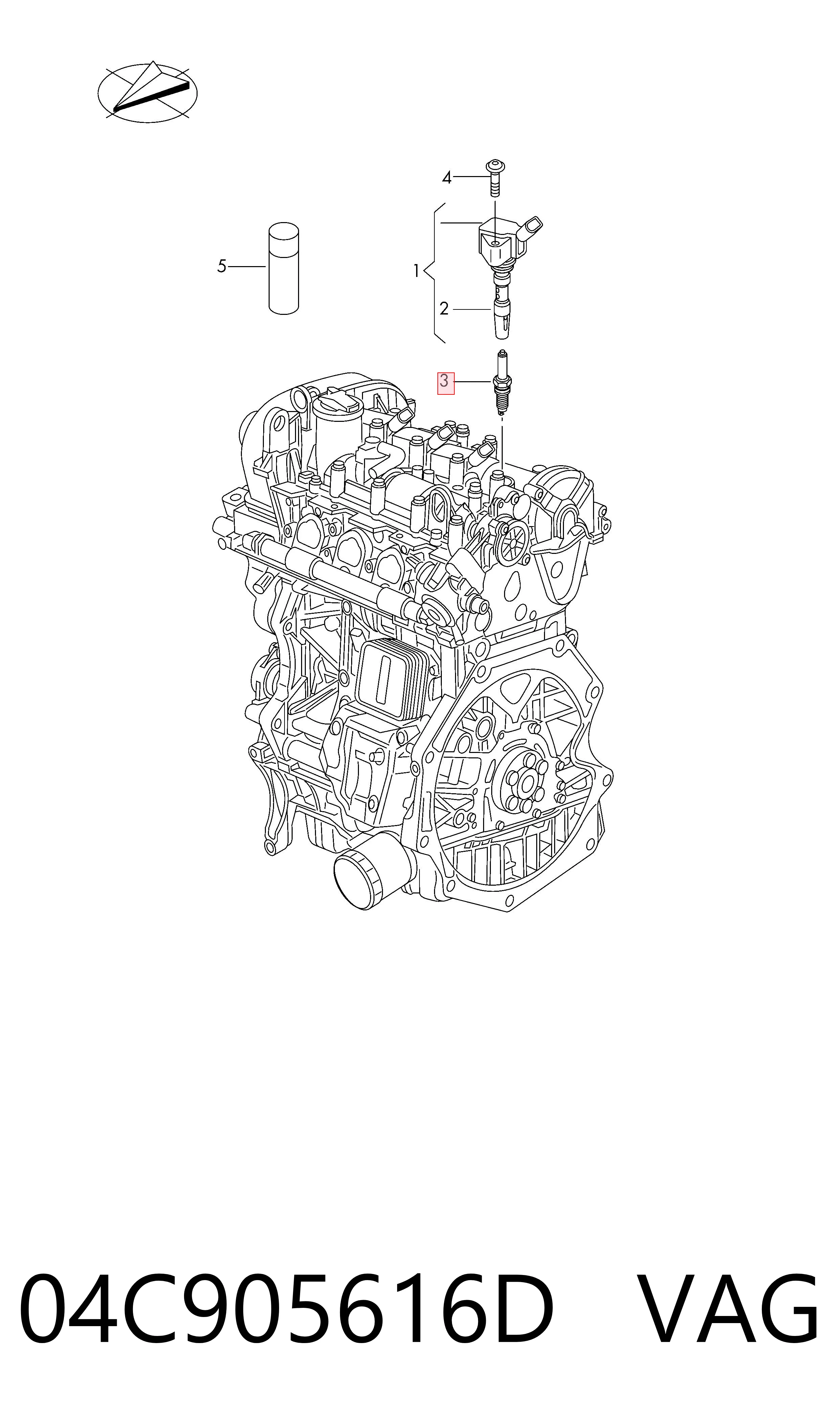 04C905616D VAG Свіча запалювання
