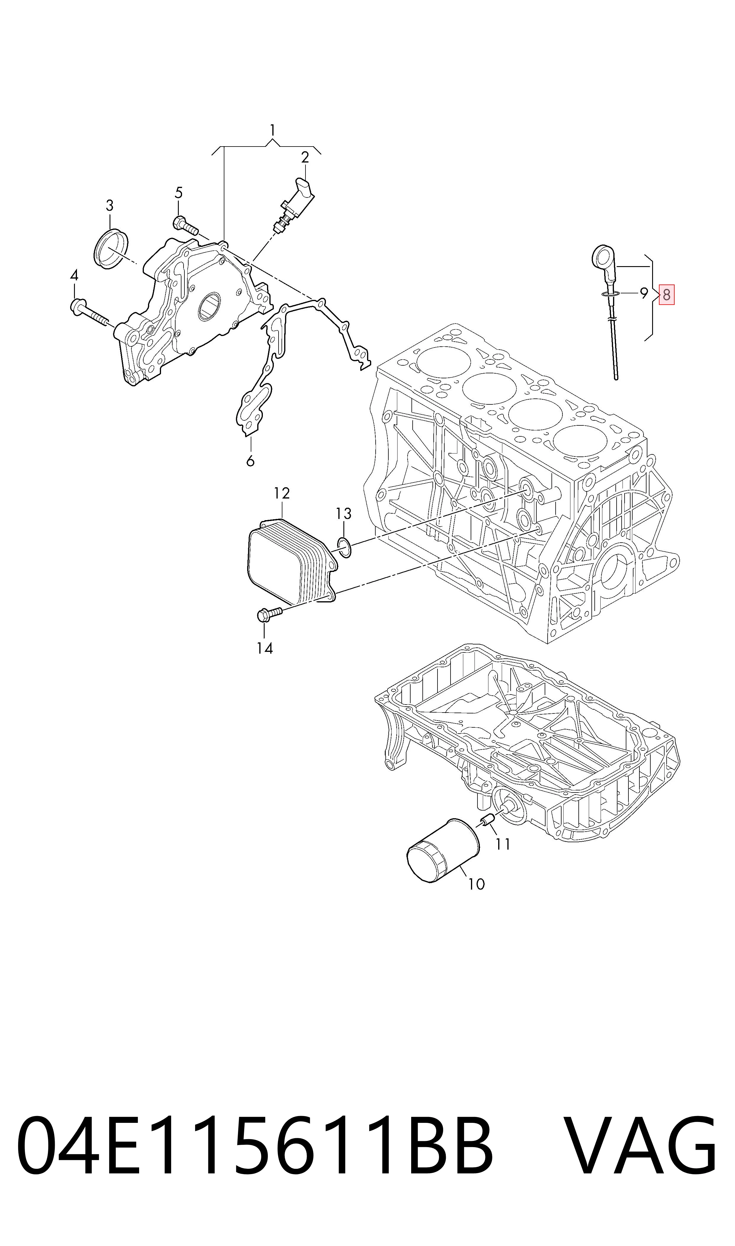Покажчик рівня масла на Volkswagen Golf VIII CD1, DA1