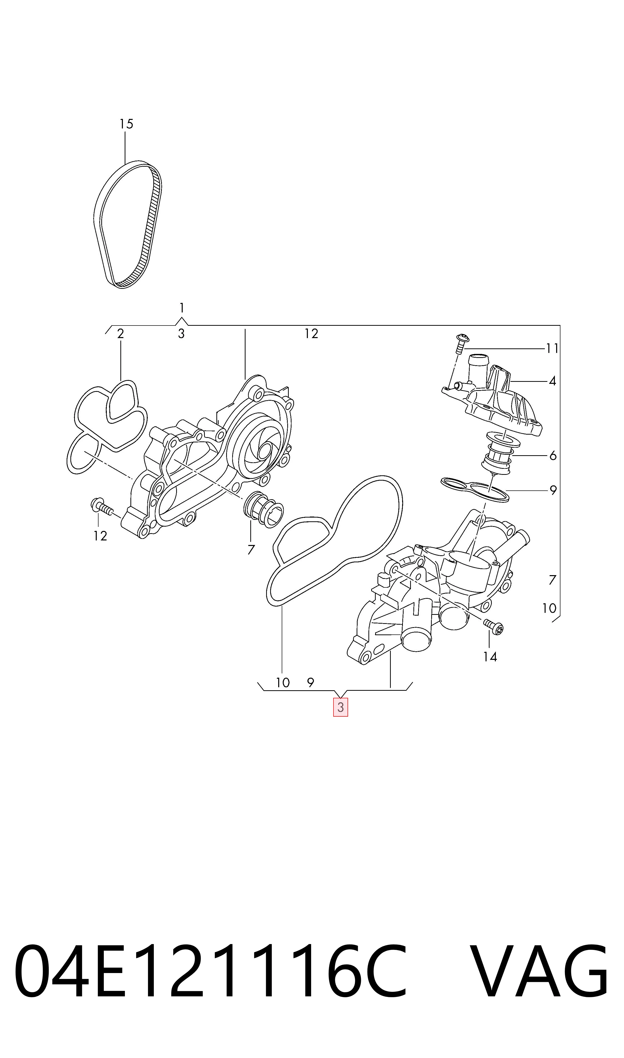  Корпус термостата Volkswagen Touran 3