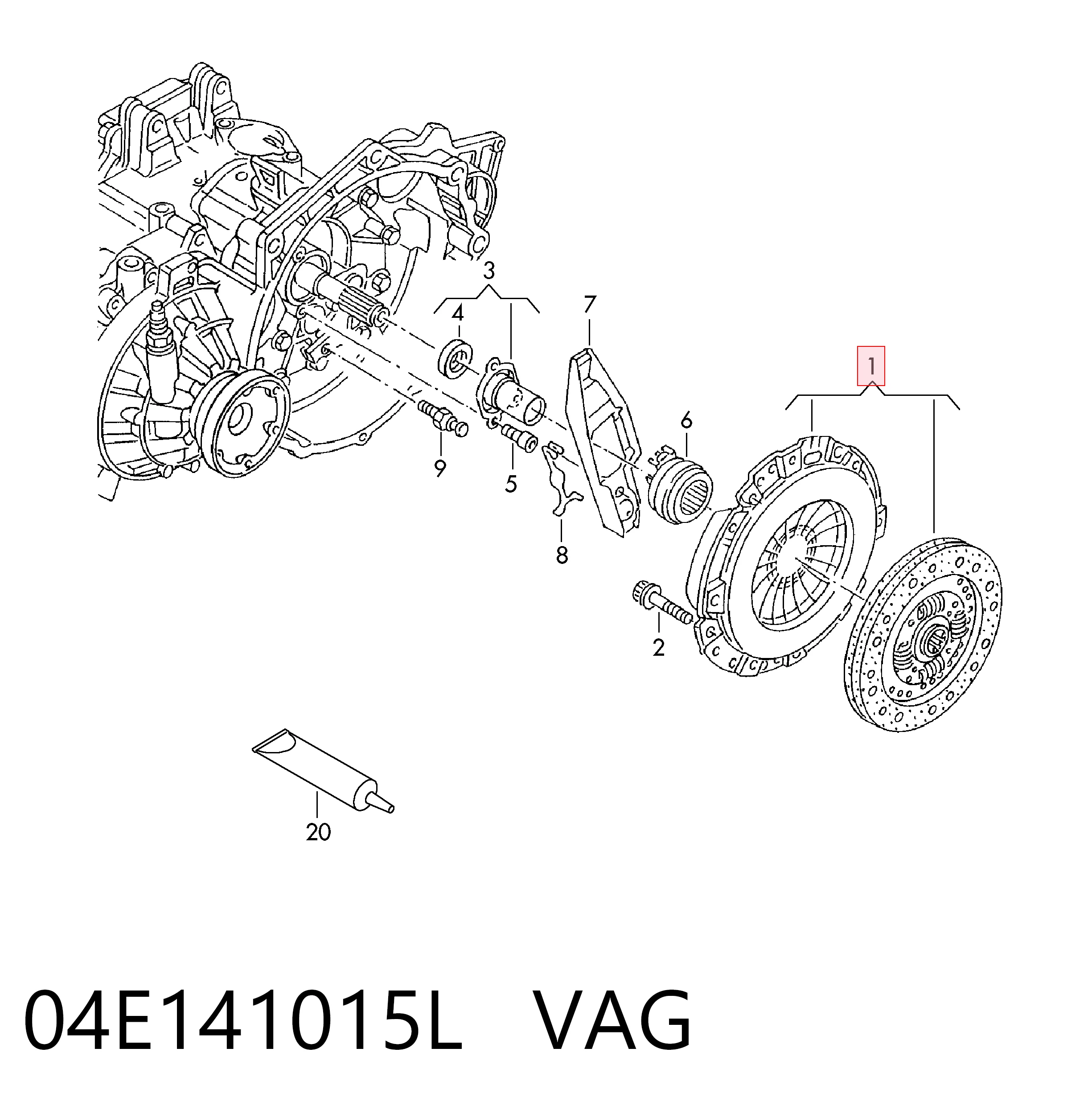 04E141015L VAG Зчеплення в зборі