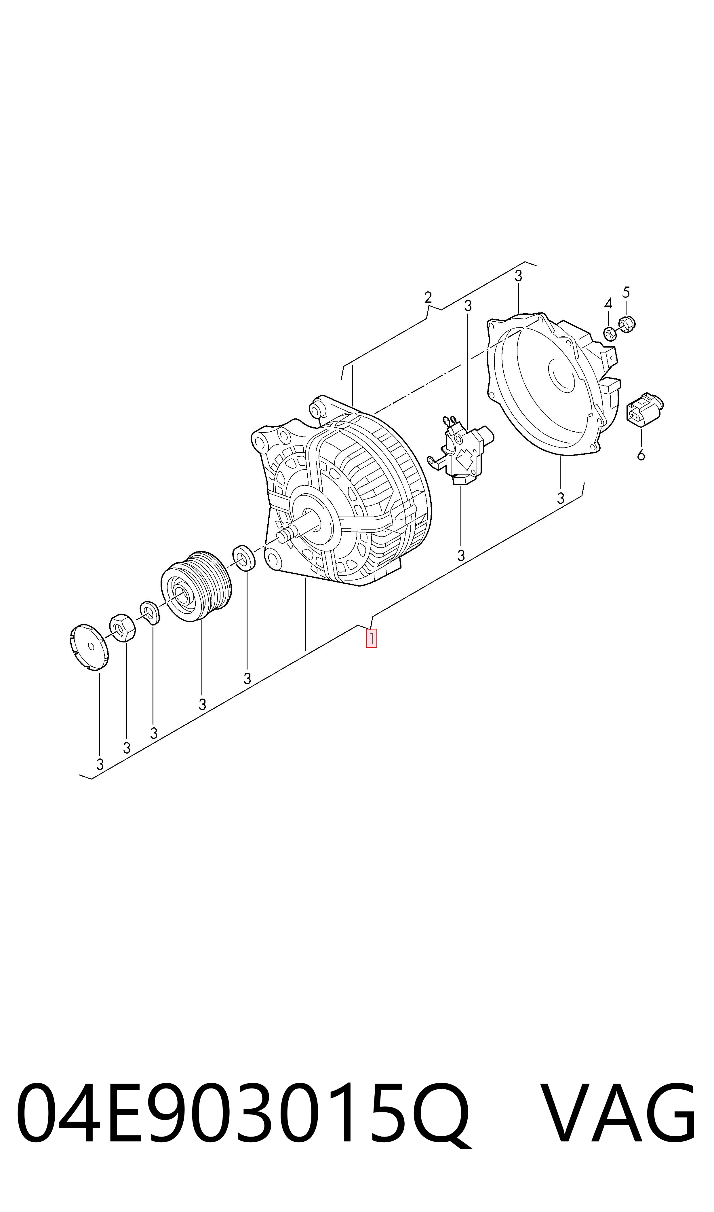 04E903015Q VAG Авто генератор