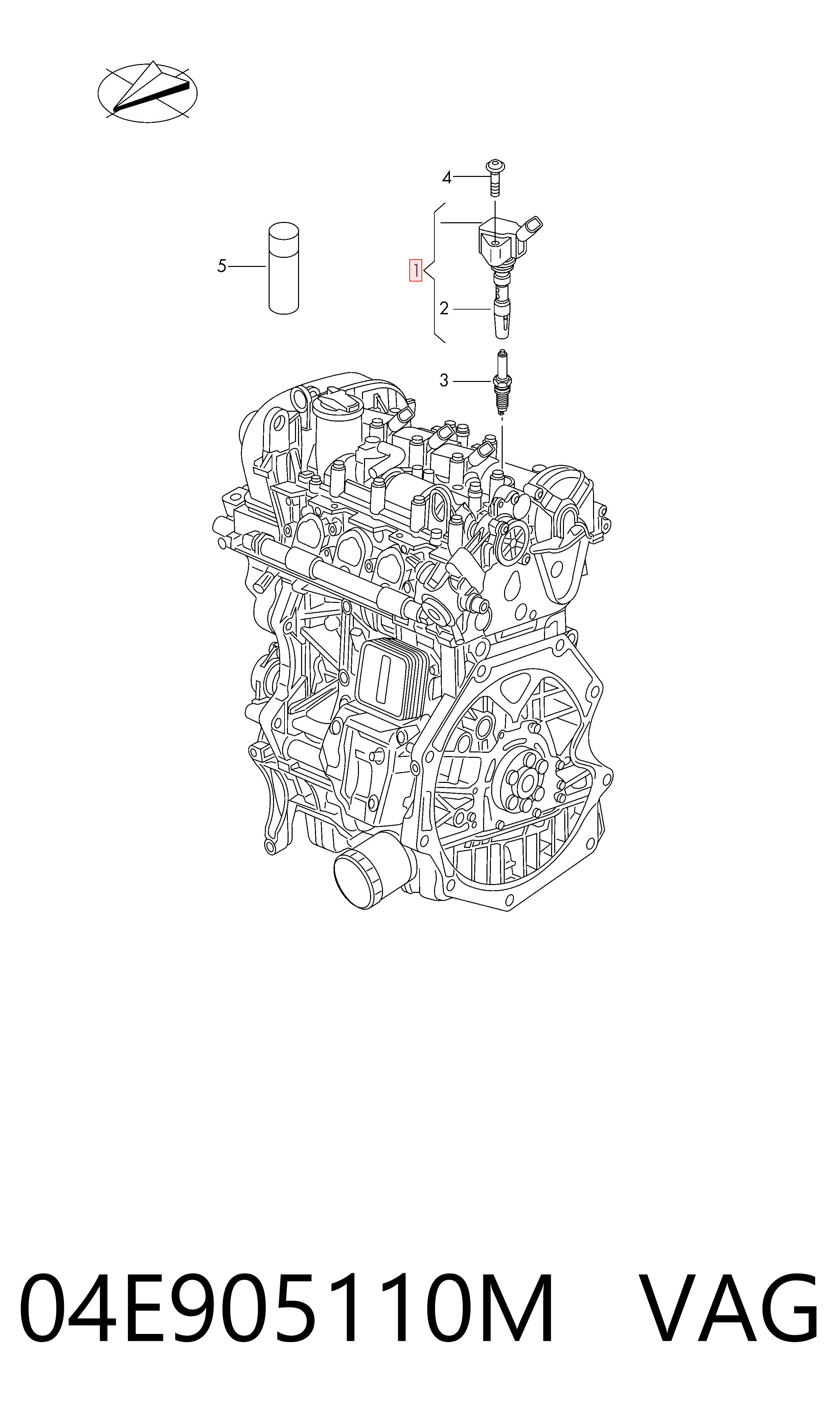 04E905110M VAG Котушка запалювання