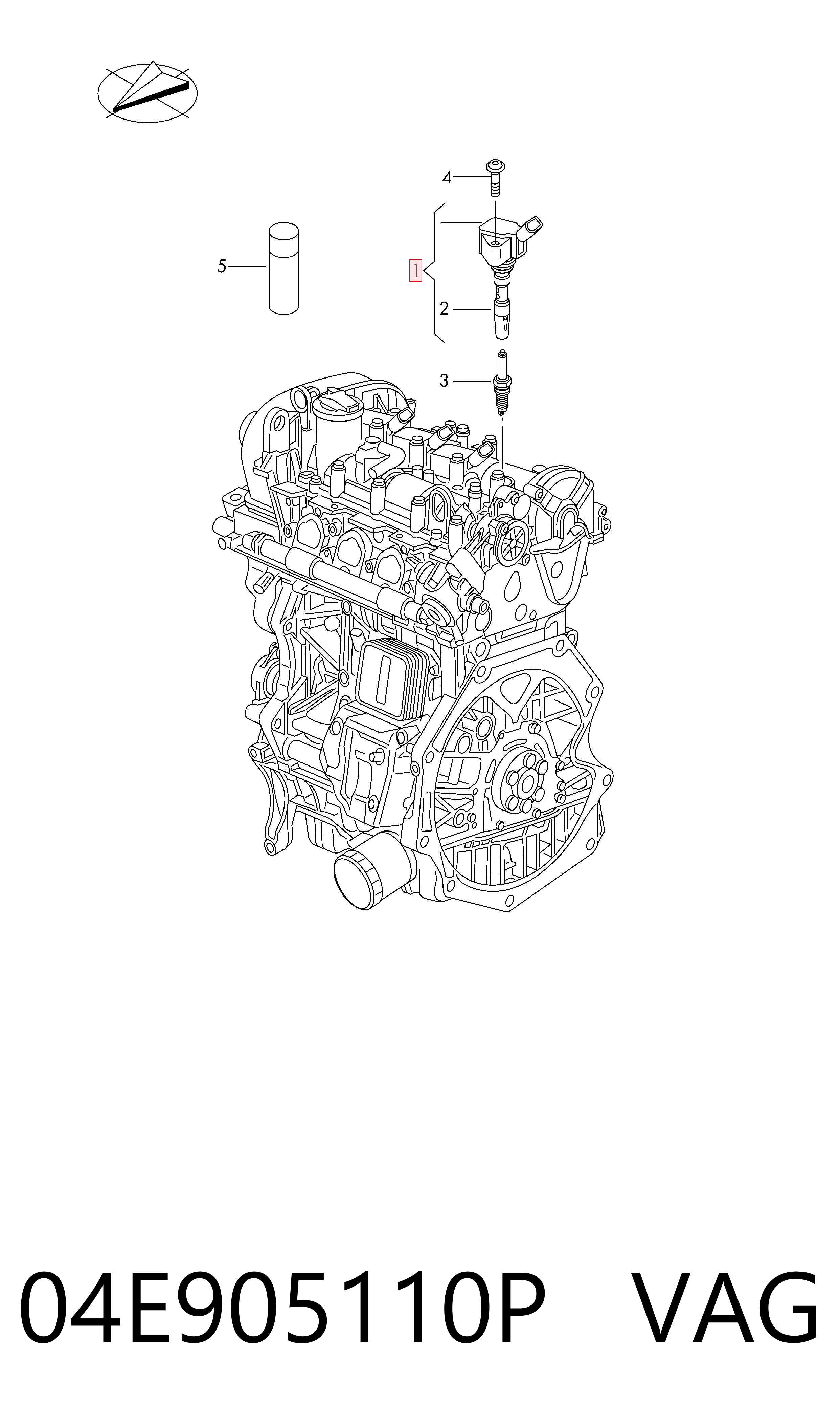 04E905110P VAG Котушка запалювання