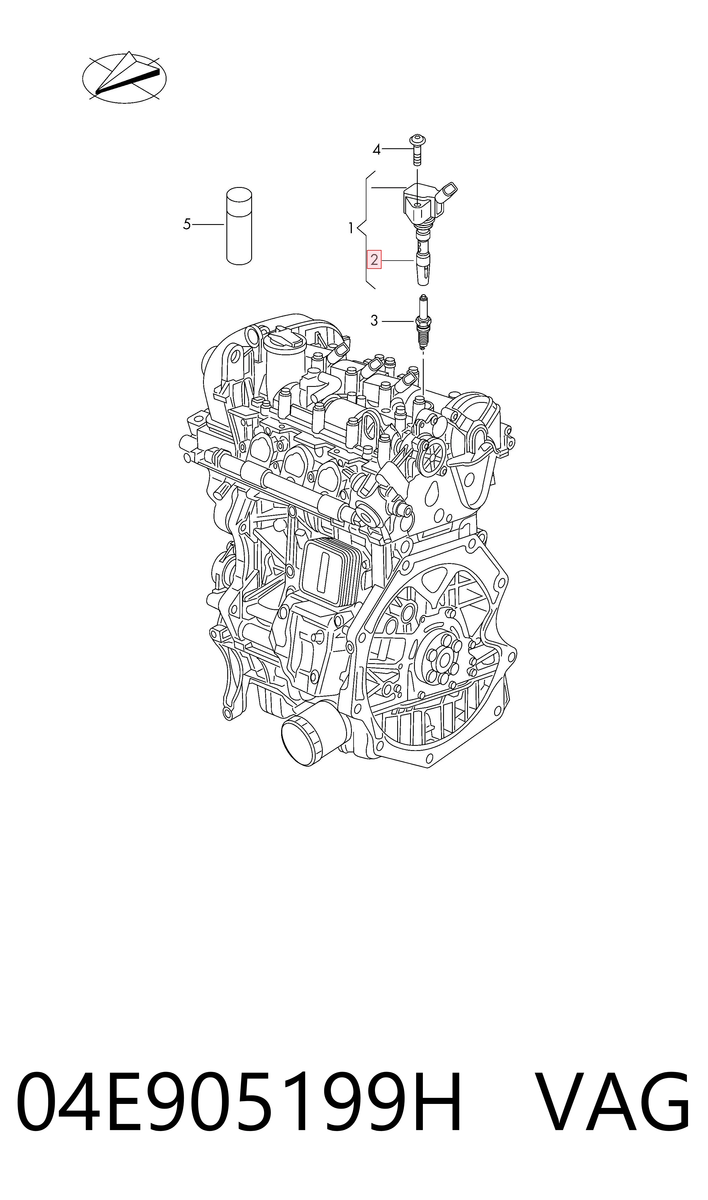 Накінечник свічки запалювання VAG 04E905199H ціна, від 20.27 USD