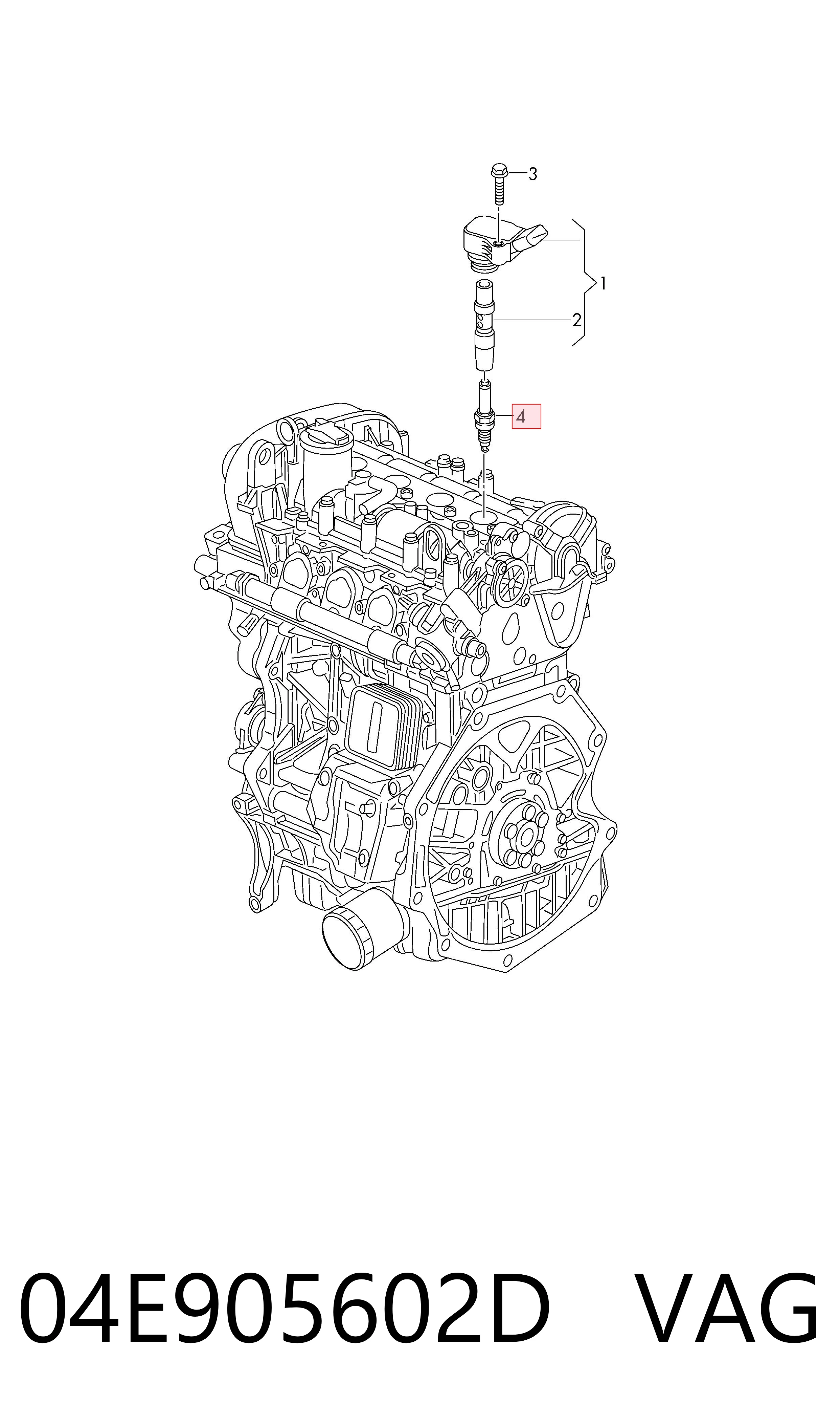 Свічки автомобільні VAG 04E905602D ціна, від 29.99 USD