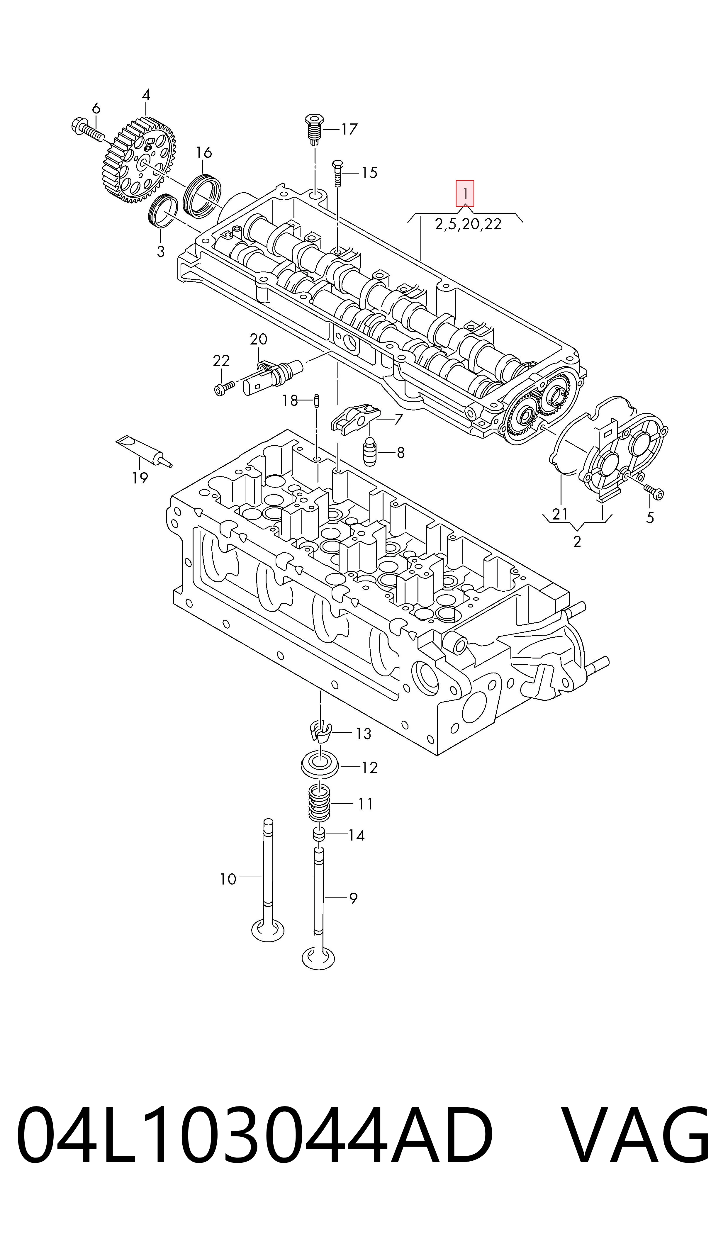 Корпус розподільчого валу Skoda Octavia III A7 ліфтбек (5E3, NL3, NR3) (2012 - 2021) ціна, від 1241.45 USD