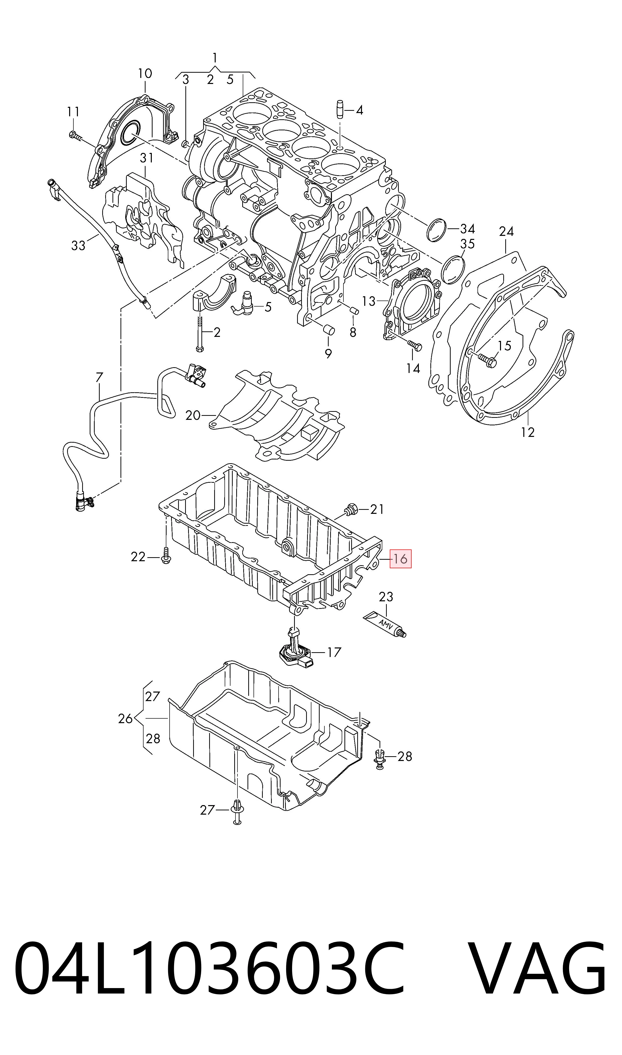 Піддон двигуна VAG 04L103603C ціна, від 103.49 USD