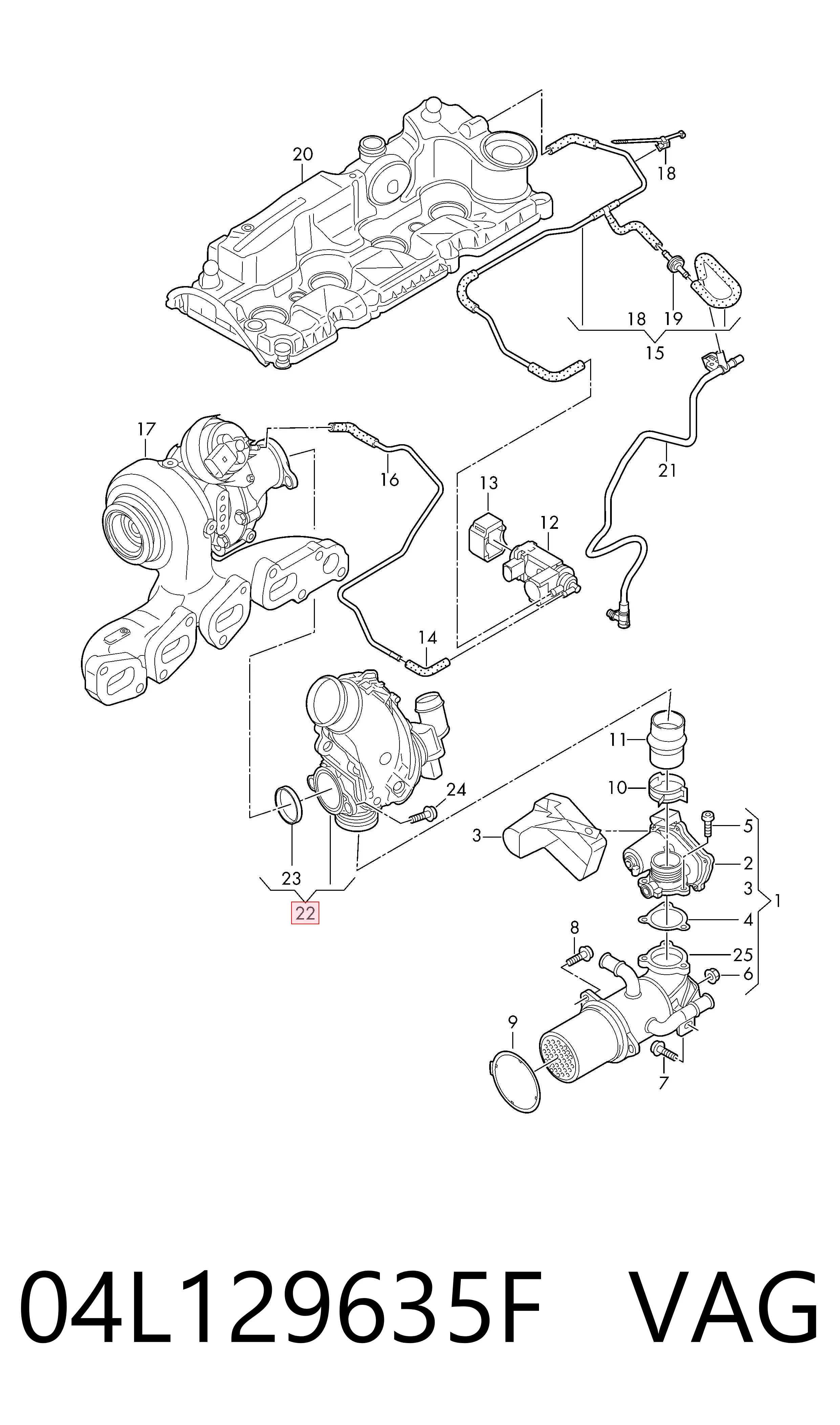  VAG 04L129635F ціна, від 163.51 USD