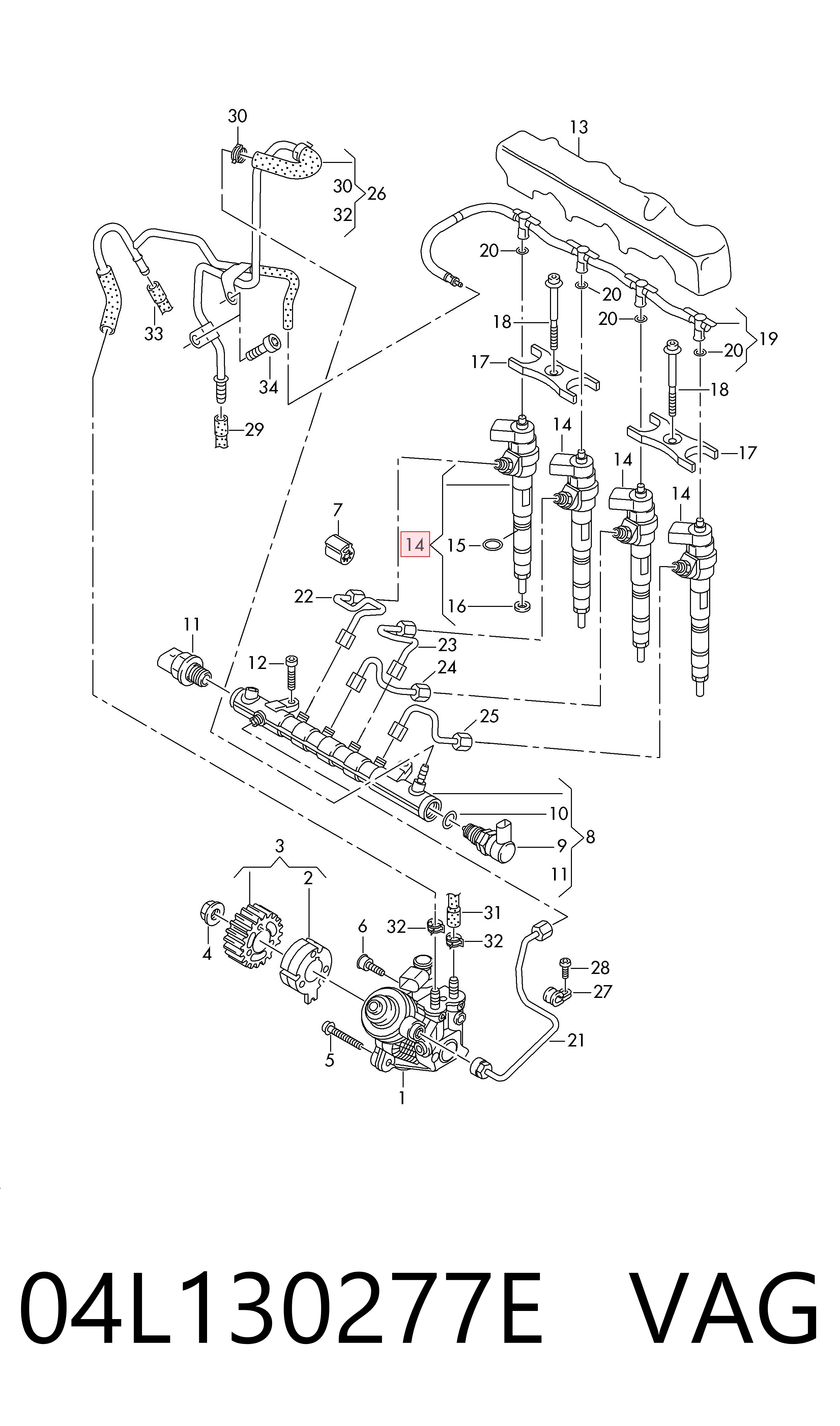 Форсунка паливна Skoda Octavia III A7 ліфтбек (5E3, NL3, NR3) (2012 - 2021) ціна, від 104.28 USD
