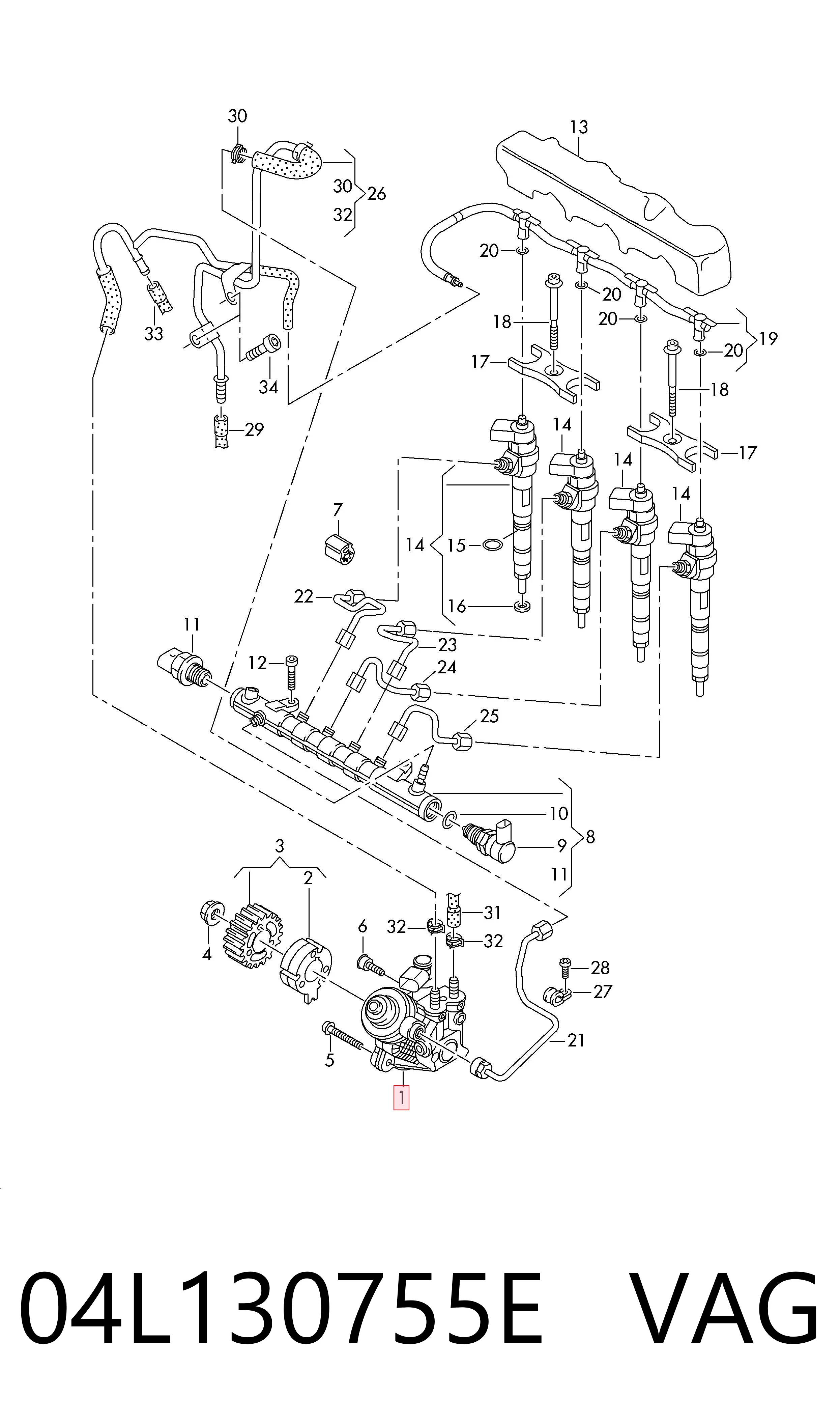 Насос паливний високого тиску Volkswagen Golf VIII хетчбек (CD1, DA1) (2019 - 2026) ціна, від 127.12 USD