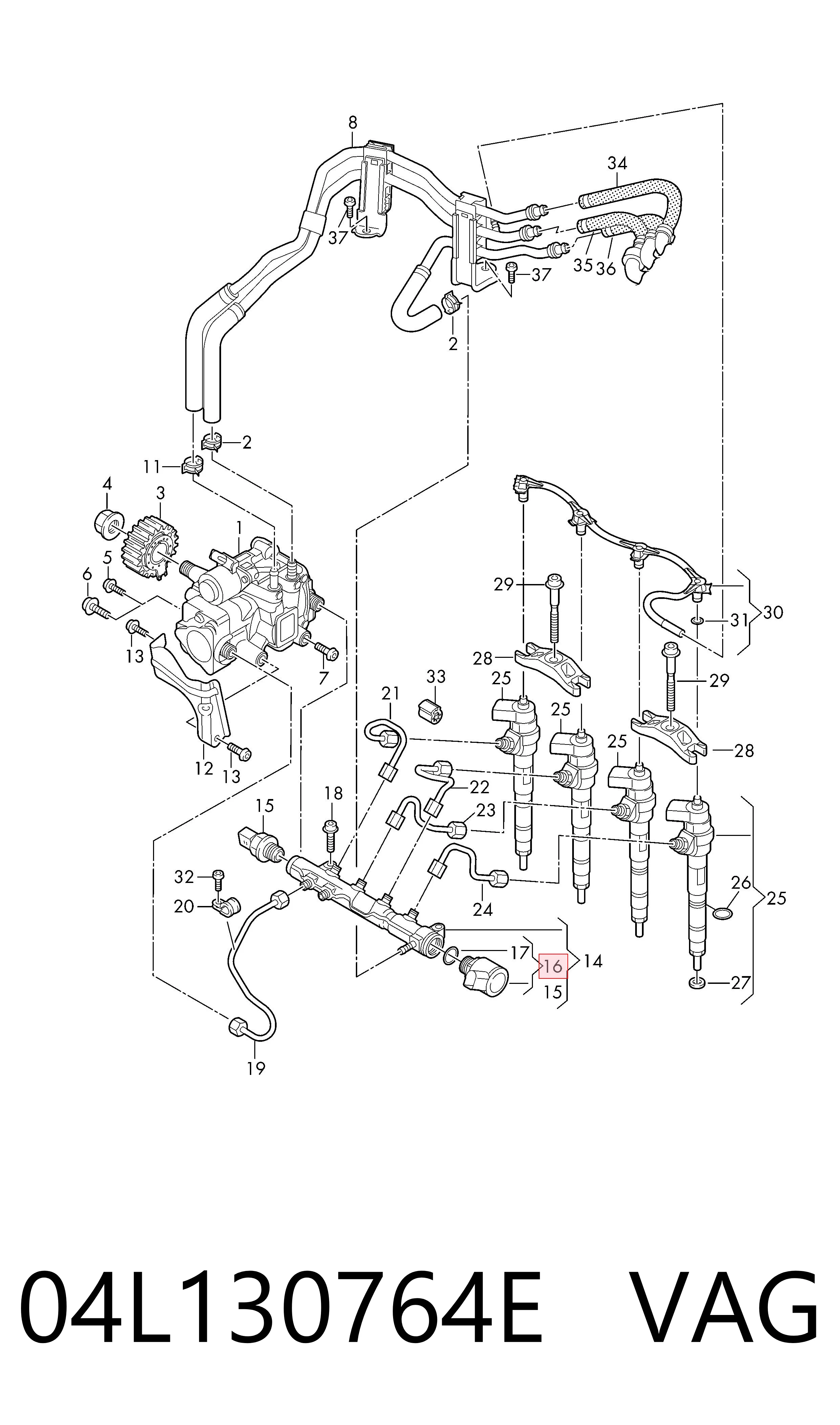 04L130764E VAG Регулятор тиску палива