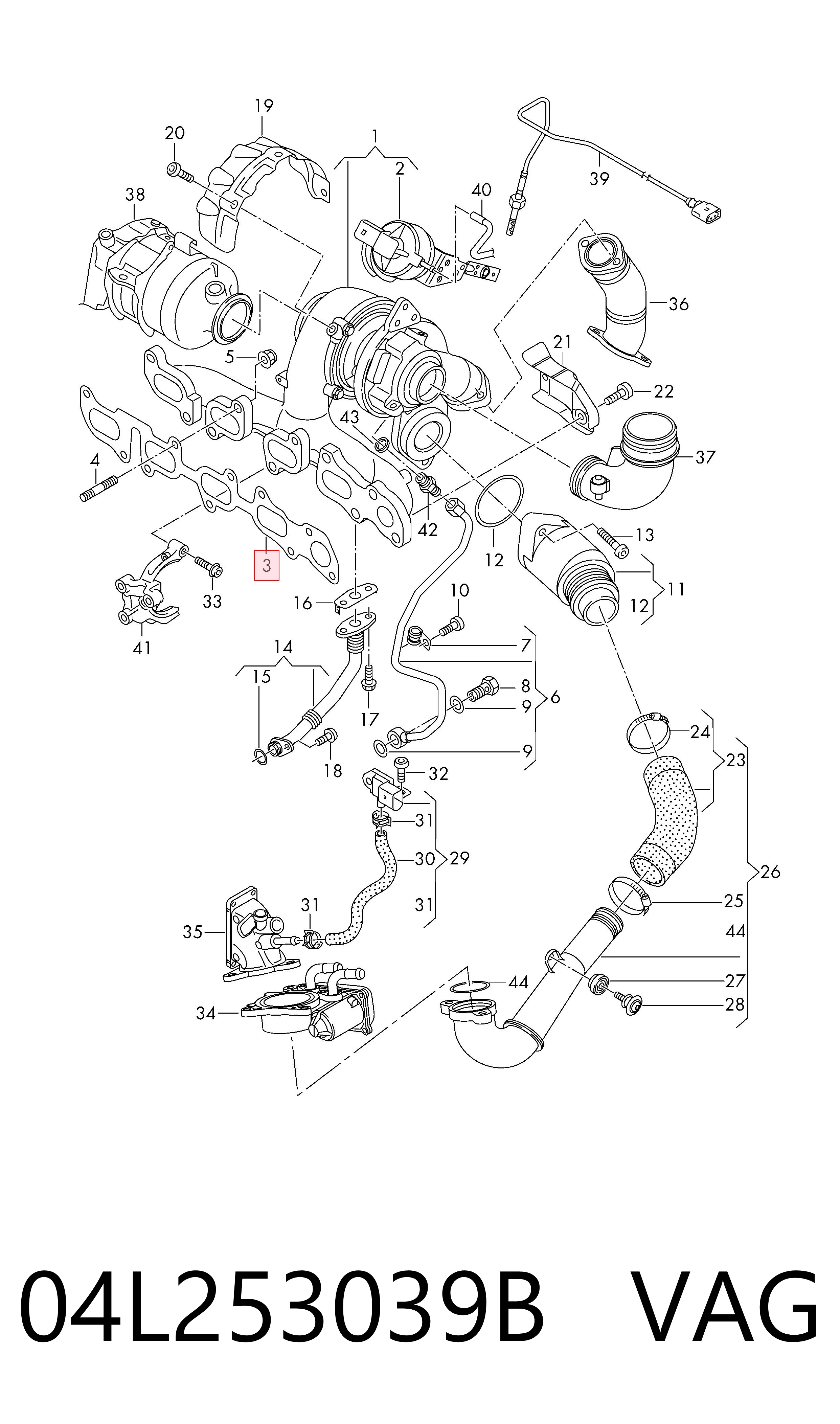 Прокладка випускного колектора Volkswagen Passat B8