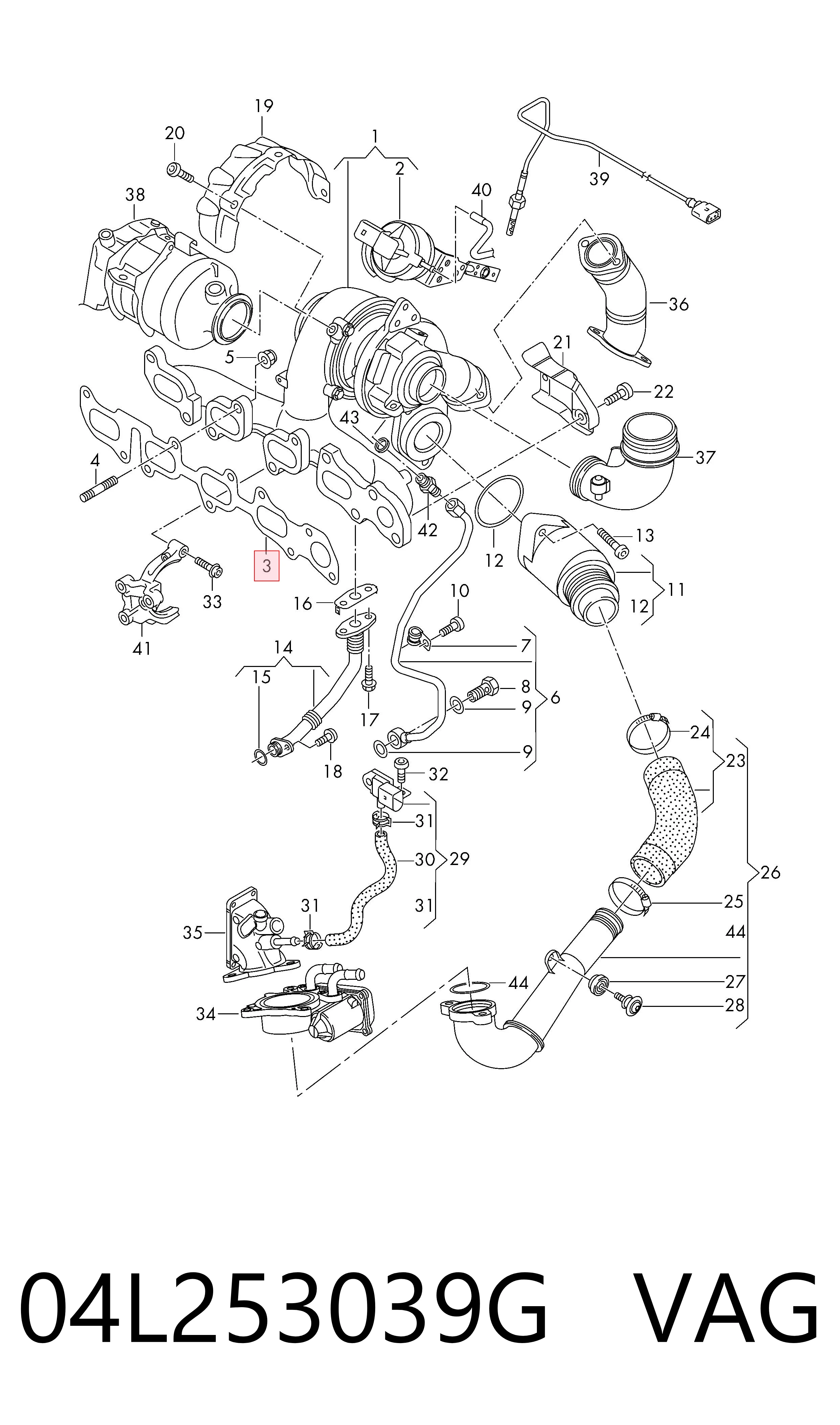 Купити Прокладка колектора Volkswagen Tiguan Allspace  BW2, BJ2