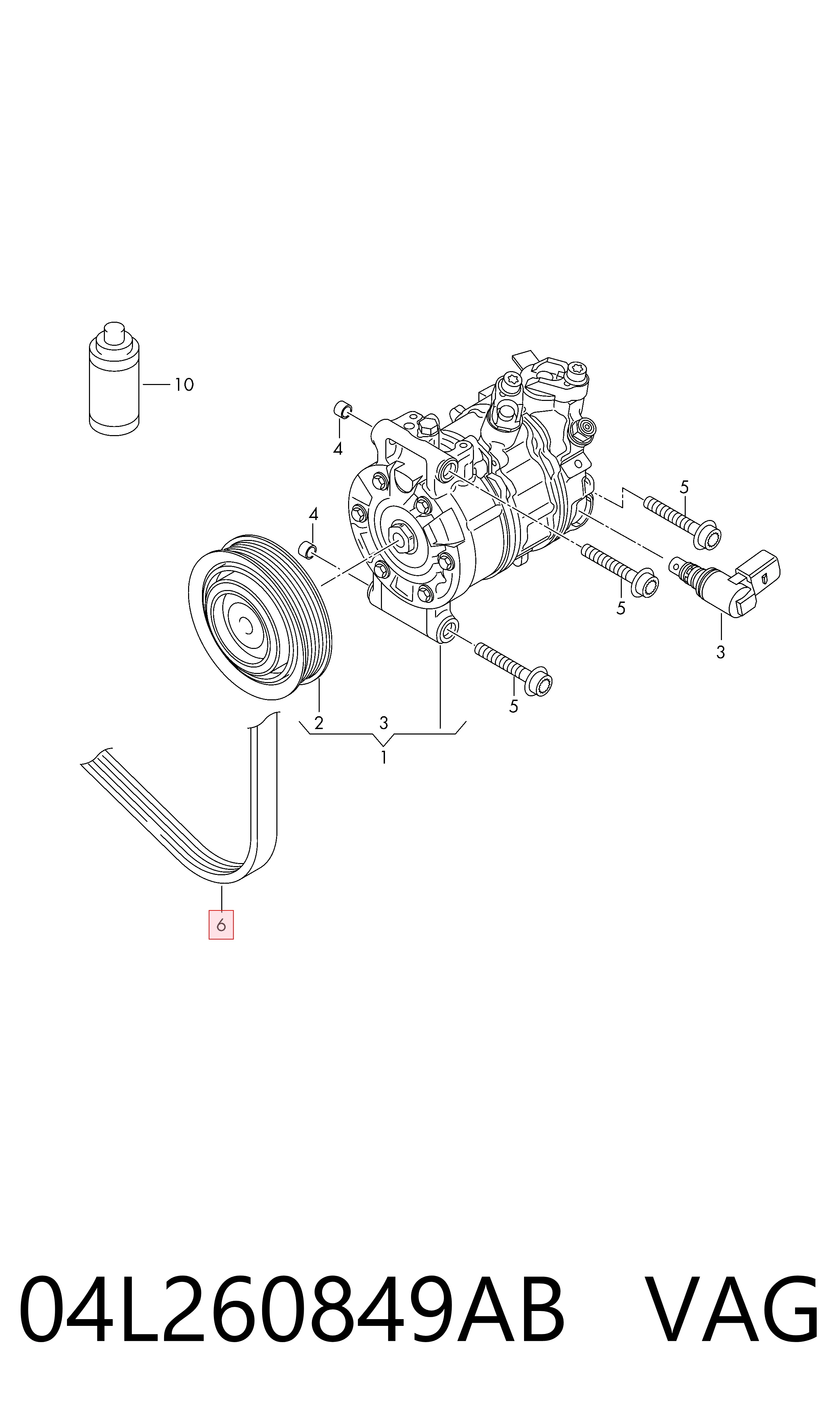 Клиновий ремінь VAG 04L260849AB ціна, від 25.65 USD