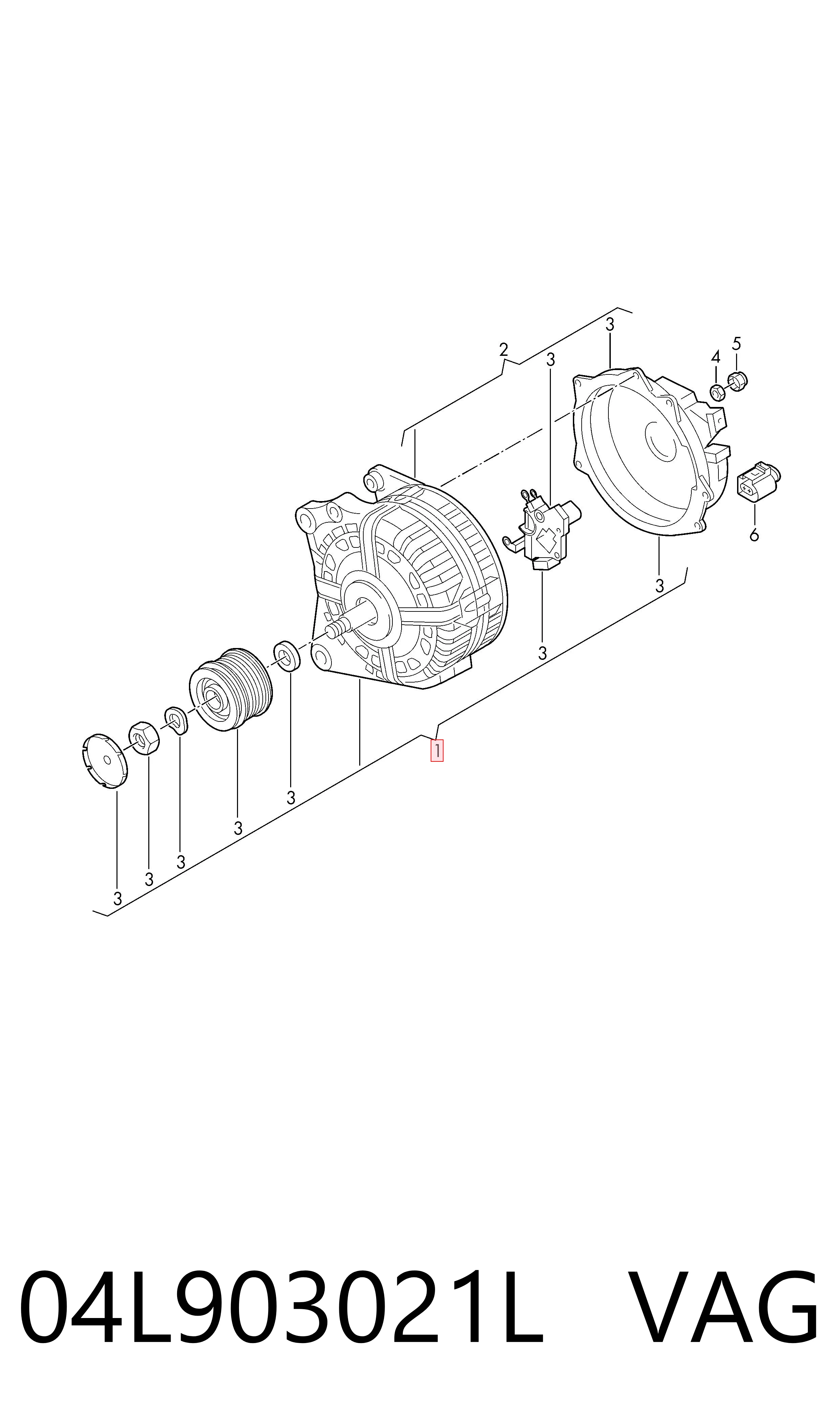Генератор VAG 04L903021L ціна, від 44.33 USD