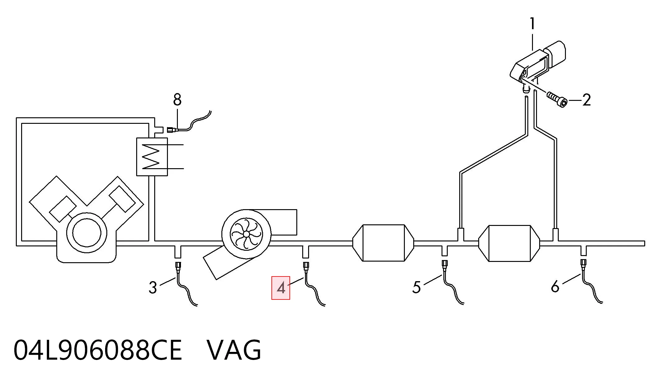Датчик температури відпрацьованих газів (ВГ), до каталізатора VAG 04L906088CE ціна, від 46.40 USD