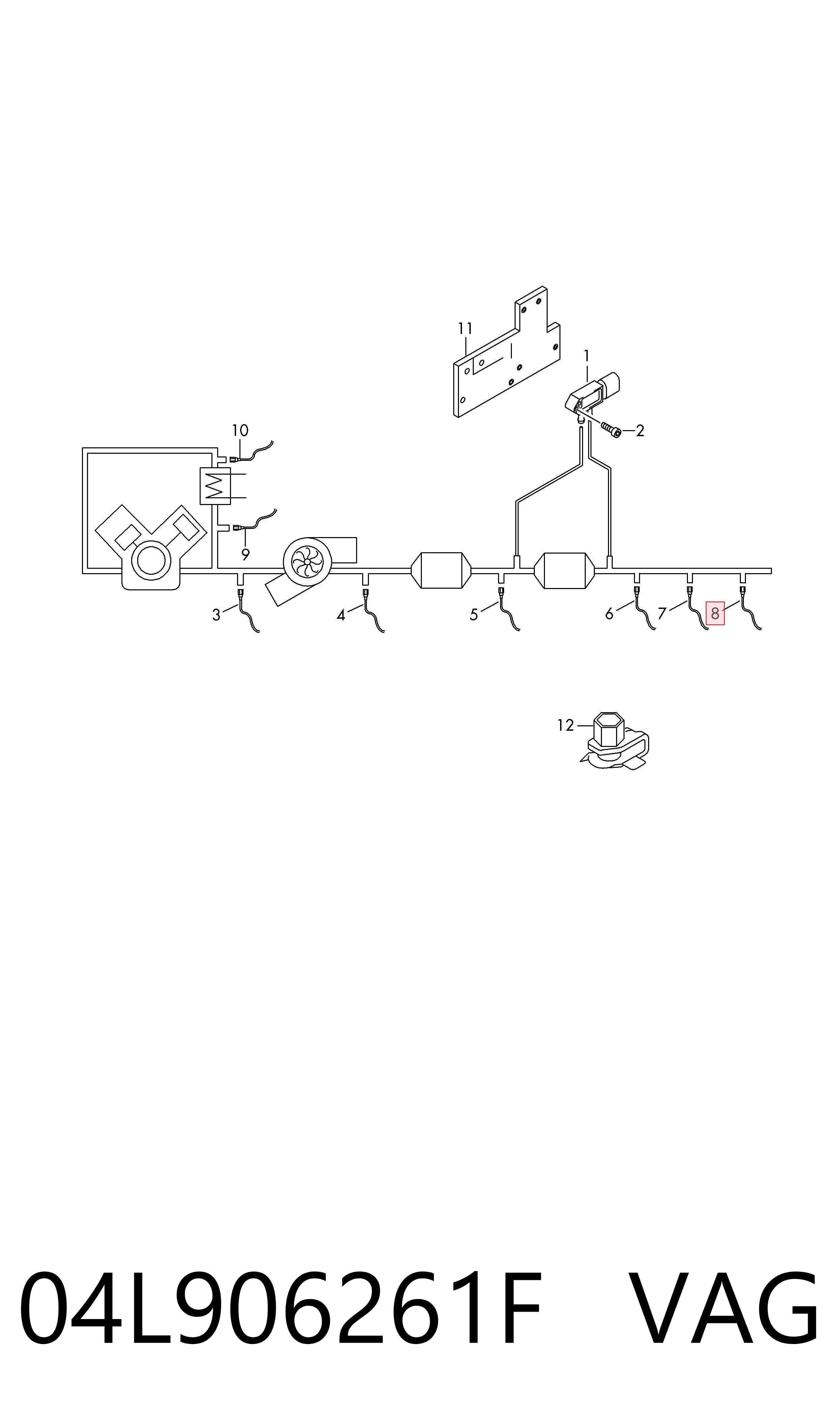 04L906261F VAG Датчик оксидів азоту NOX, задній