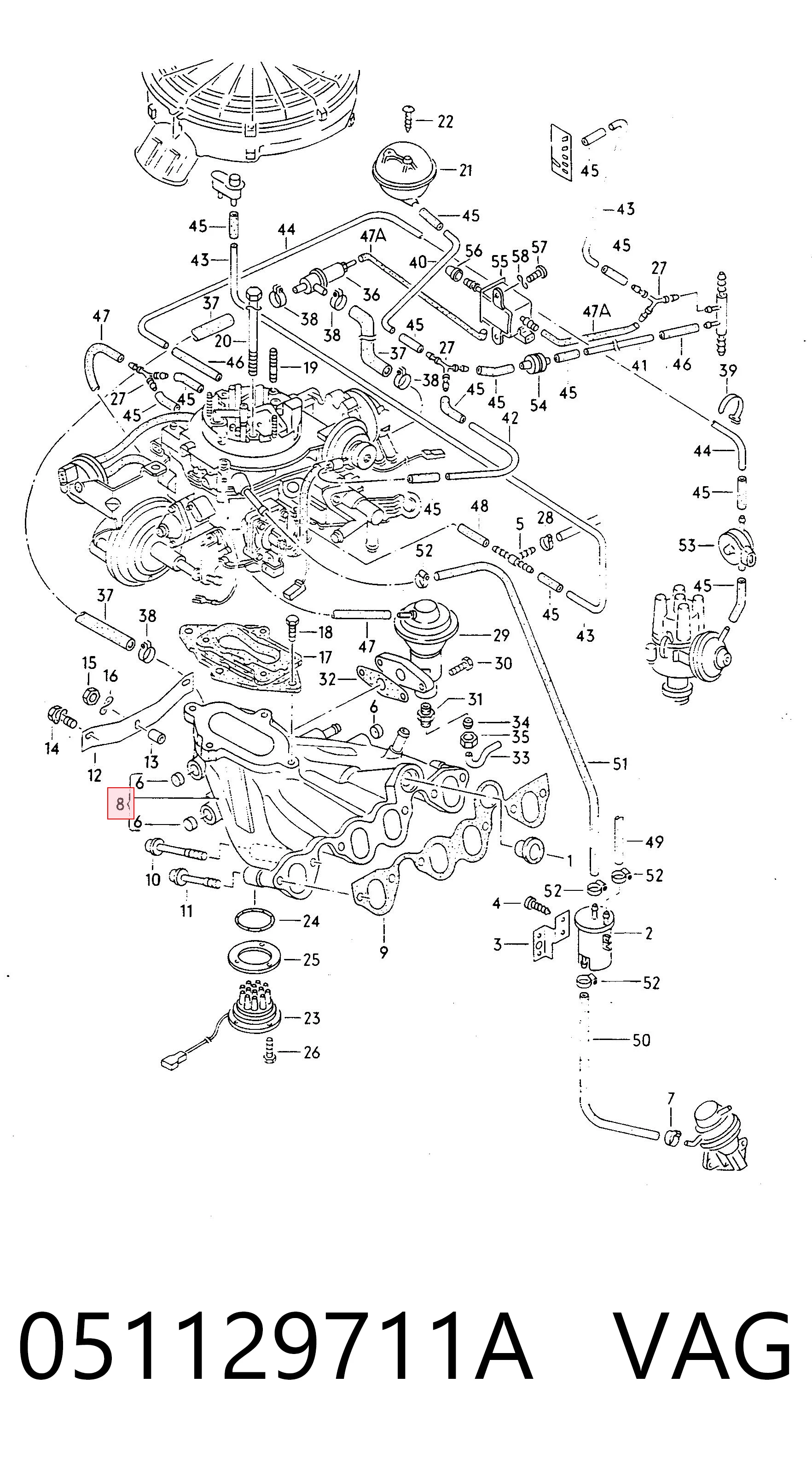 Колектор впускний Volkswagen Golf 2 19E, 1G1