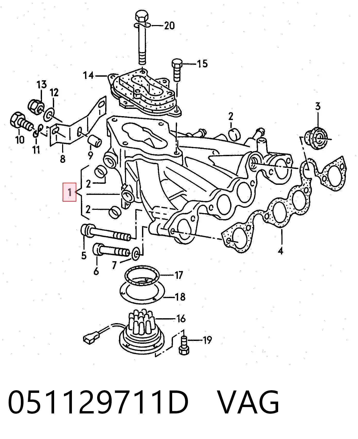 Колектор впускний Volkswagen Golf 3 1E7