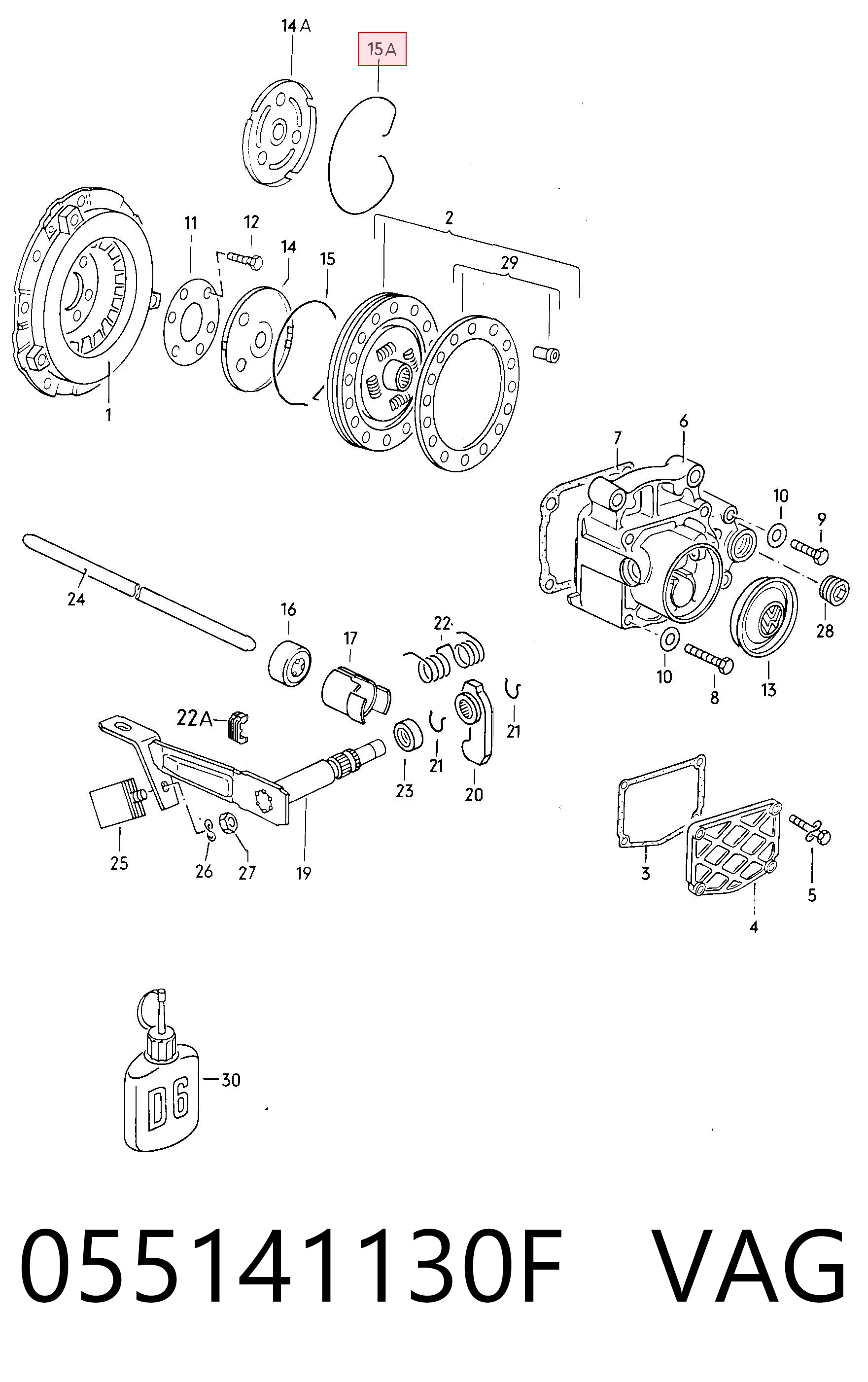 055141130F VAG Кільце стопорне корзини зчеплення (TRUCK)