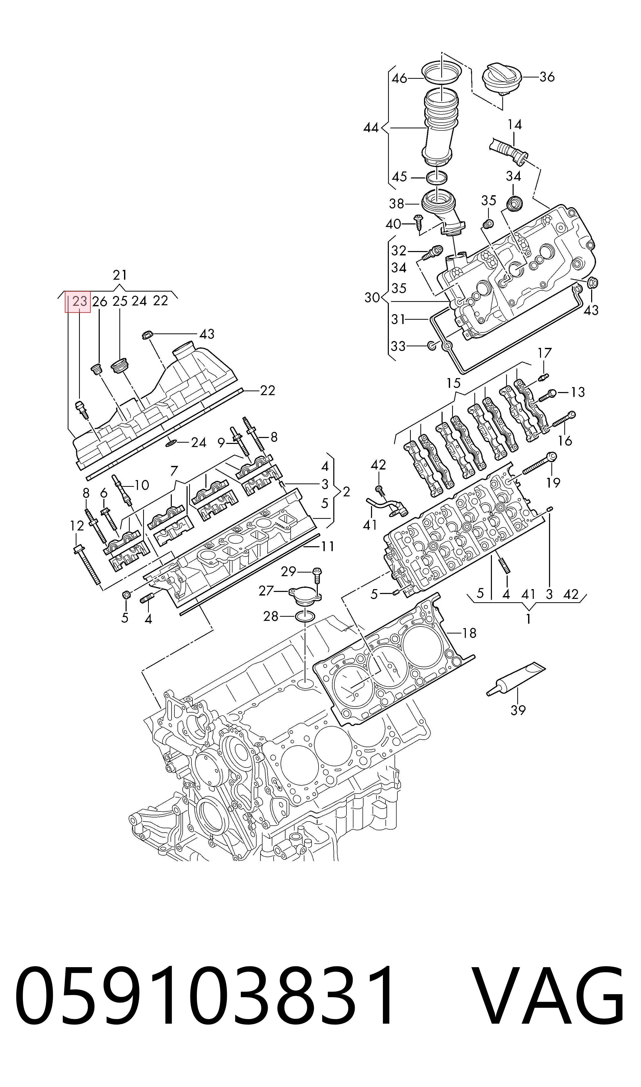Болт клапанної кришки ГБЦ VAG 059103831 ціна, від 10.56 USD