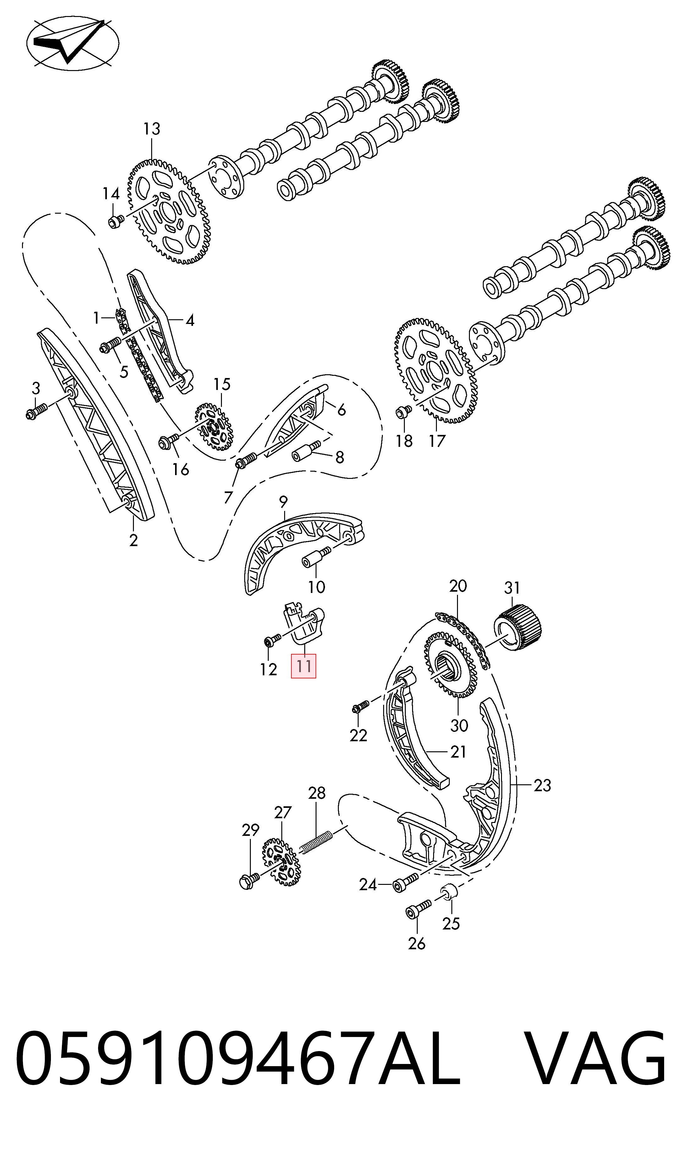 BF0422460041 Bapmic Натягувач ланцюга ГРМ
