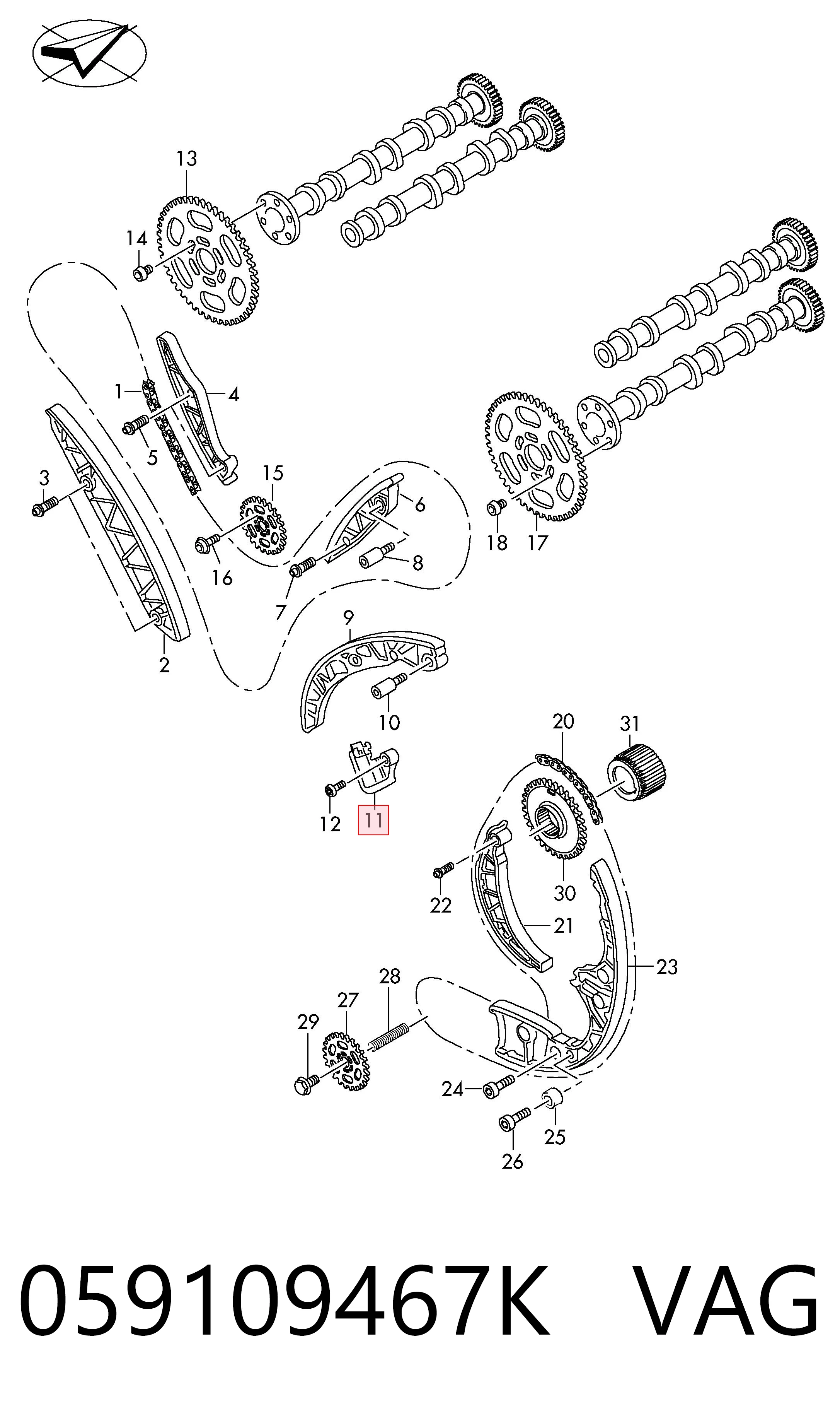 Натягувач ланцюга ГРМ Bapmic BF0422460041 ціна, від 41.64 USD