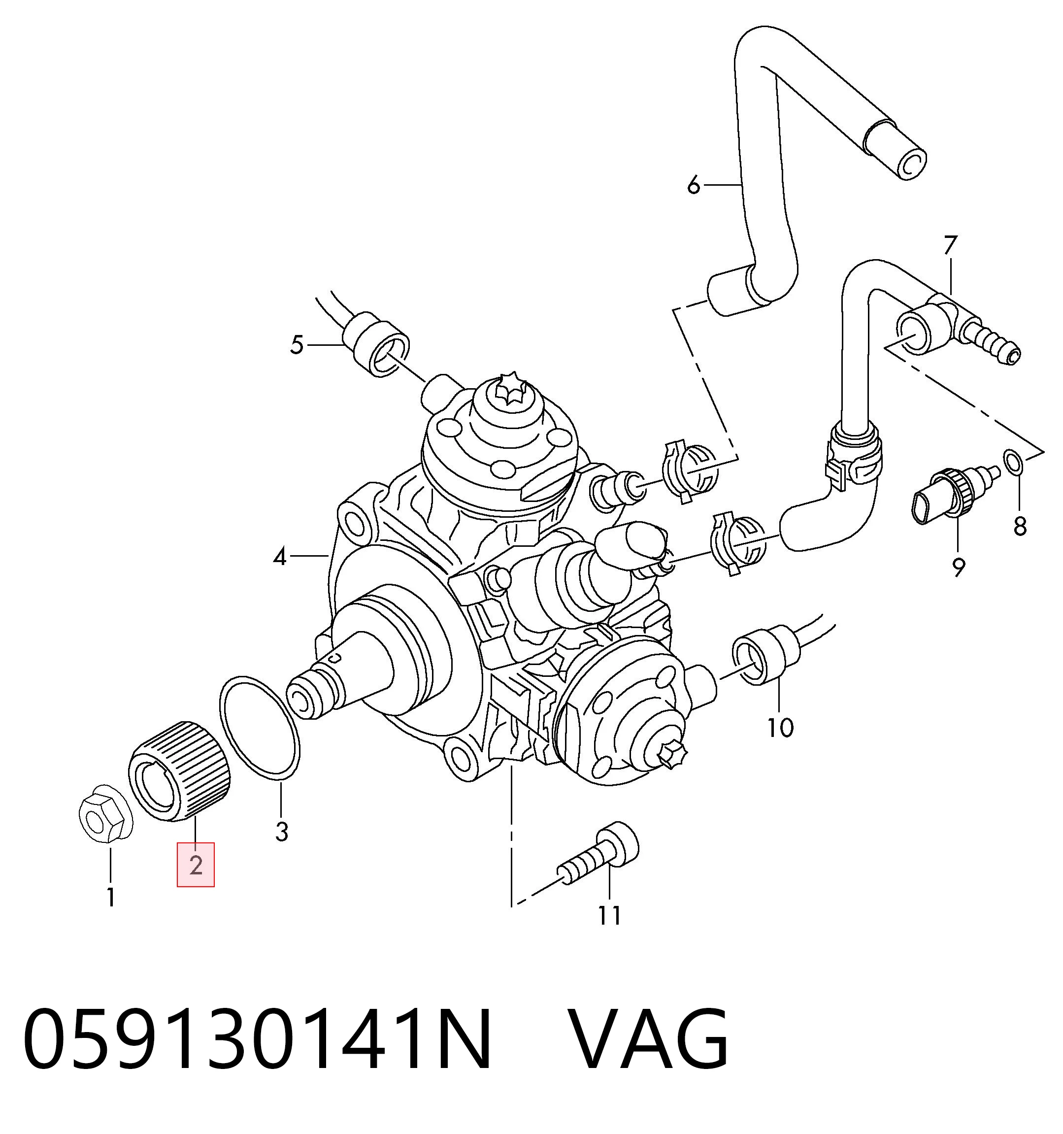 059130141N VAG Шестерня приводу ПНВТ