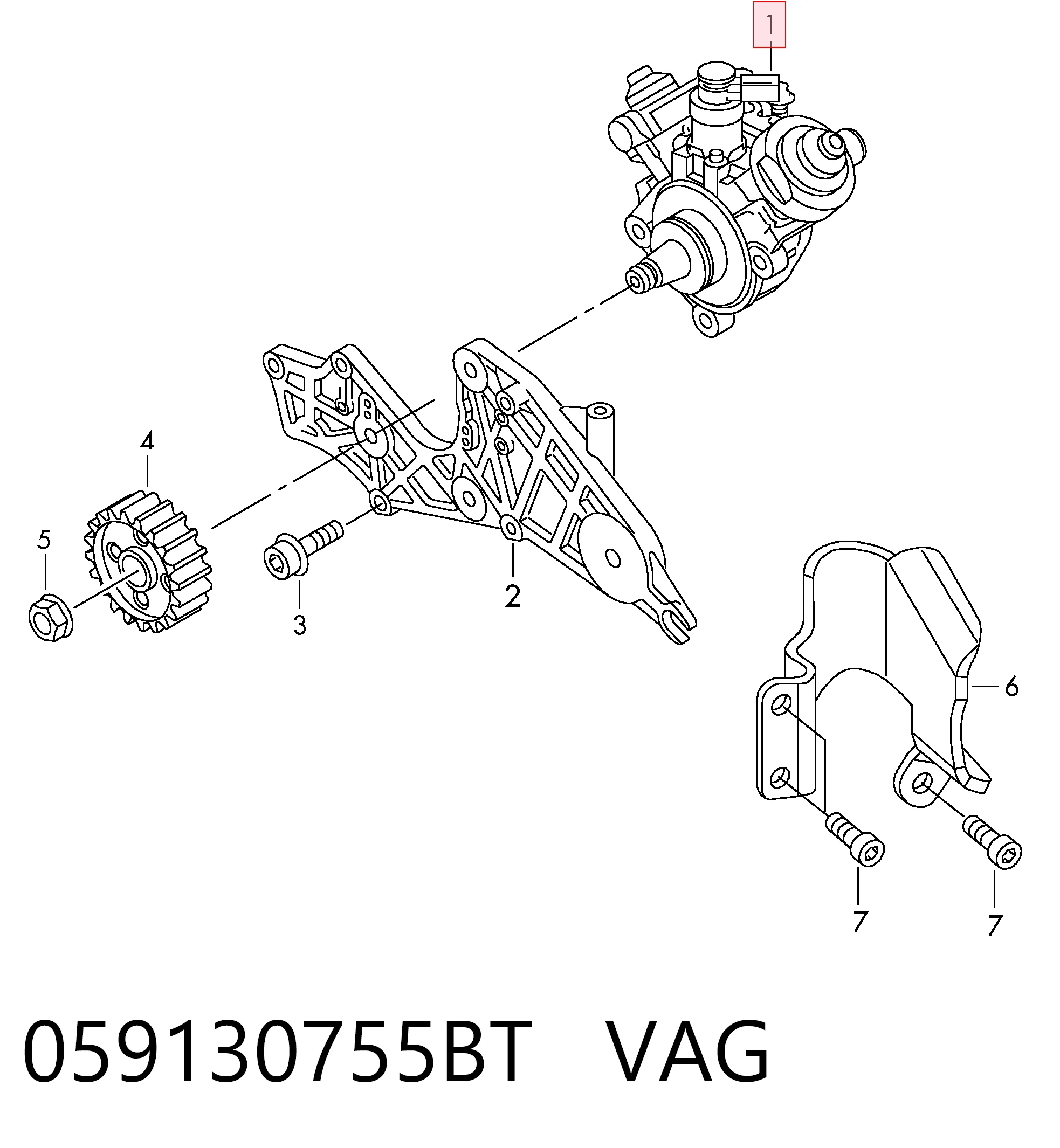 059130755BT VAG Насос паливний високого тиску (ПНВТ)