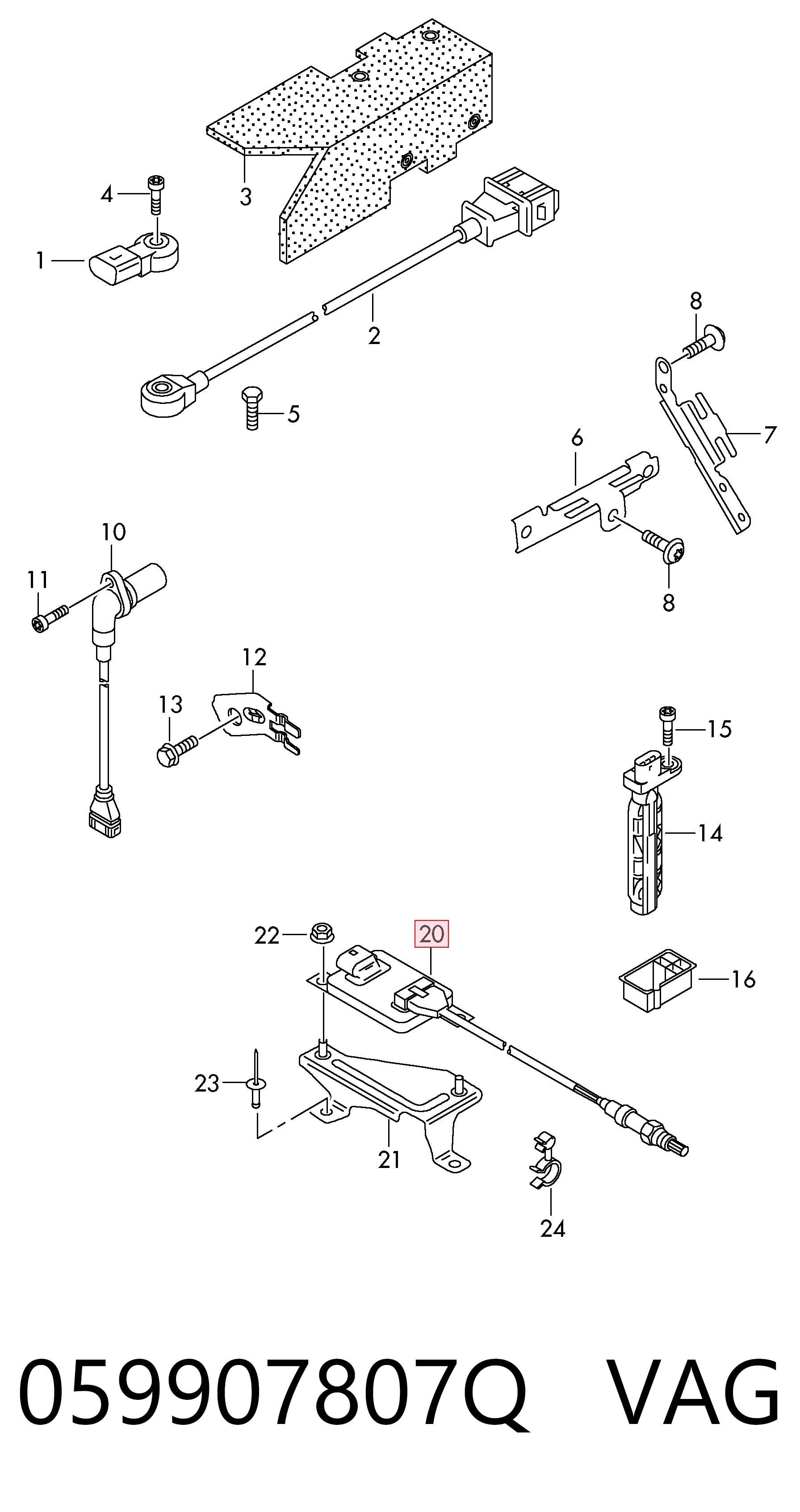 Датчик оксидів азоту NOX, передній VAG 059907807Q ціна, від 238.50 USD