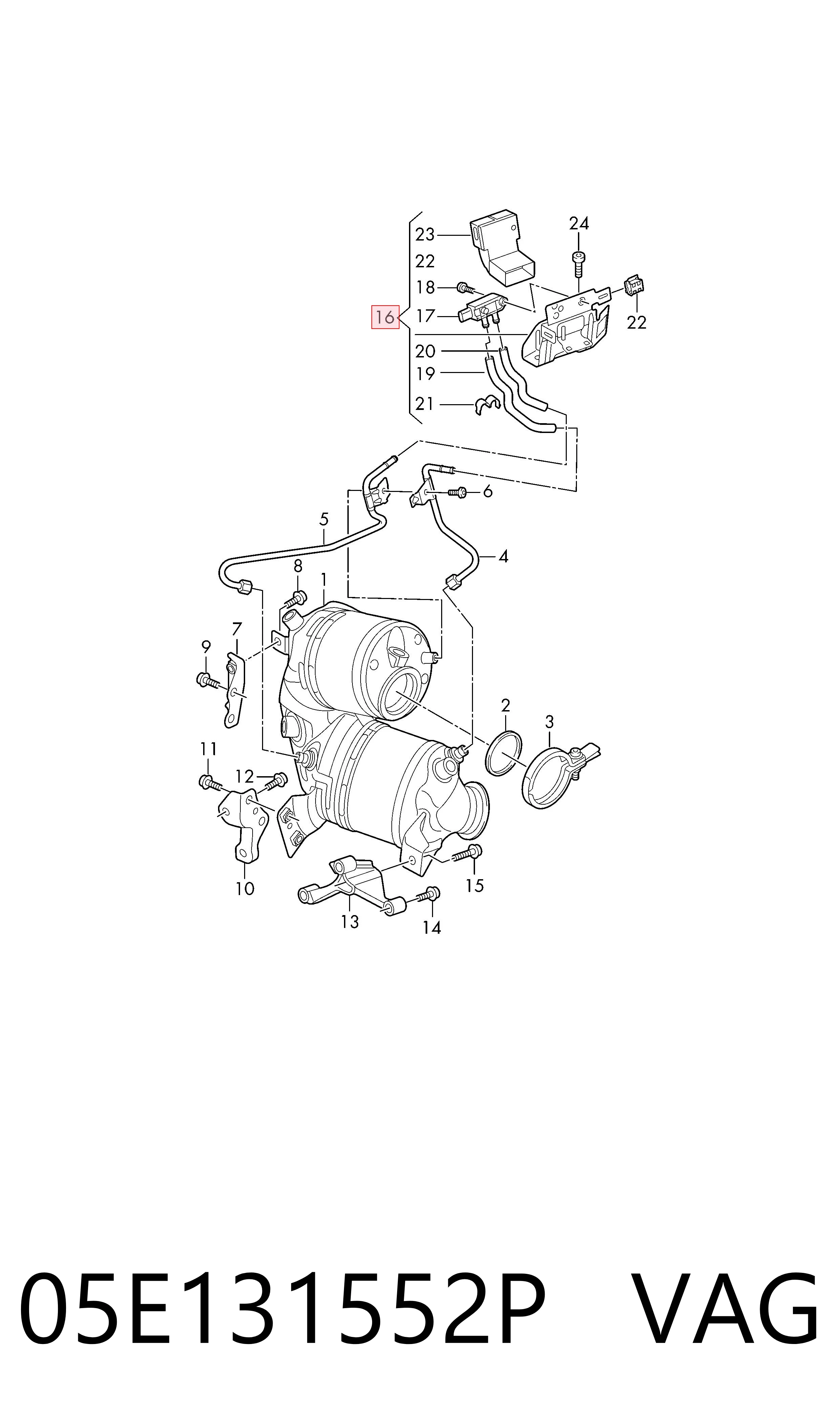 Датчик тиску вихлопних газів VAG 05E131552P ціна, від 92.20 USD