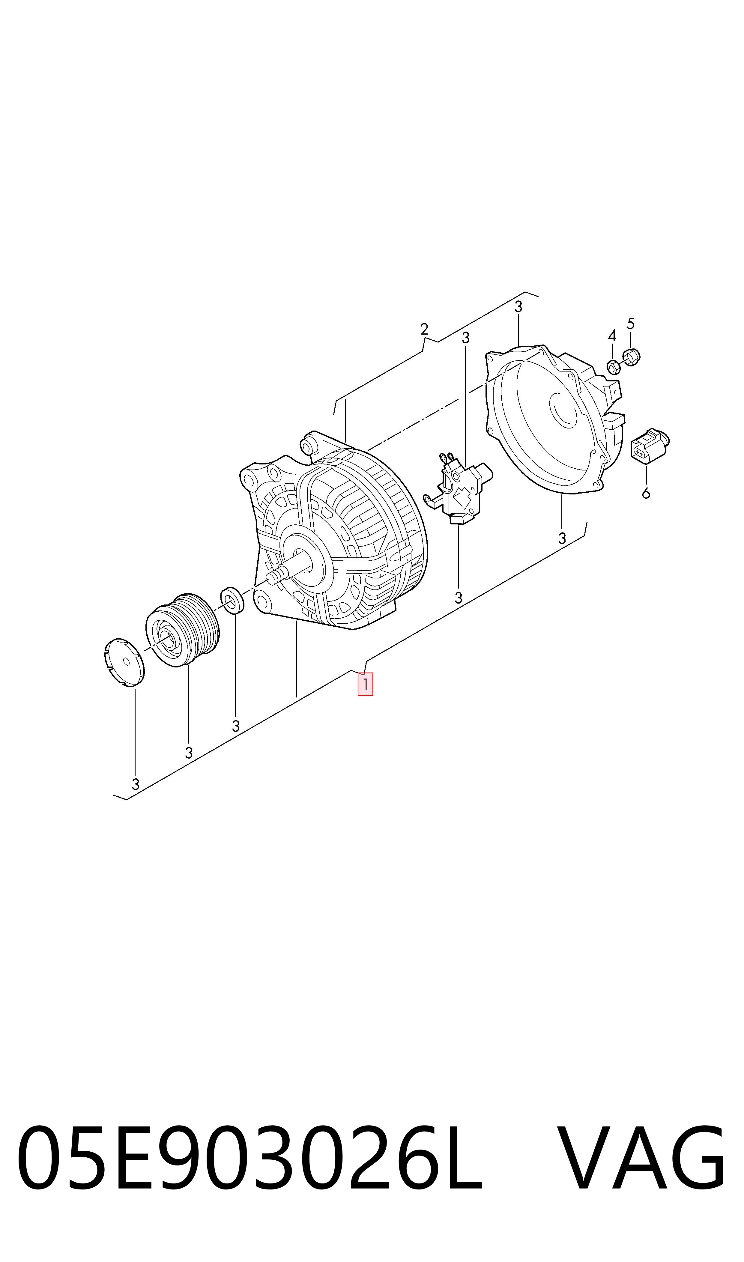 Генератор VAG 05E903026L ціна, від 253.31 USD