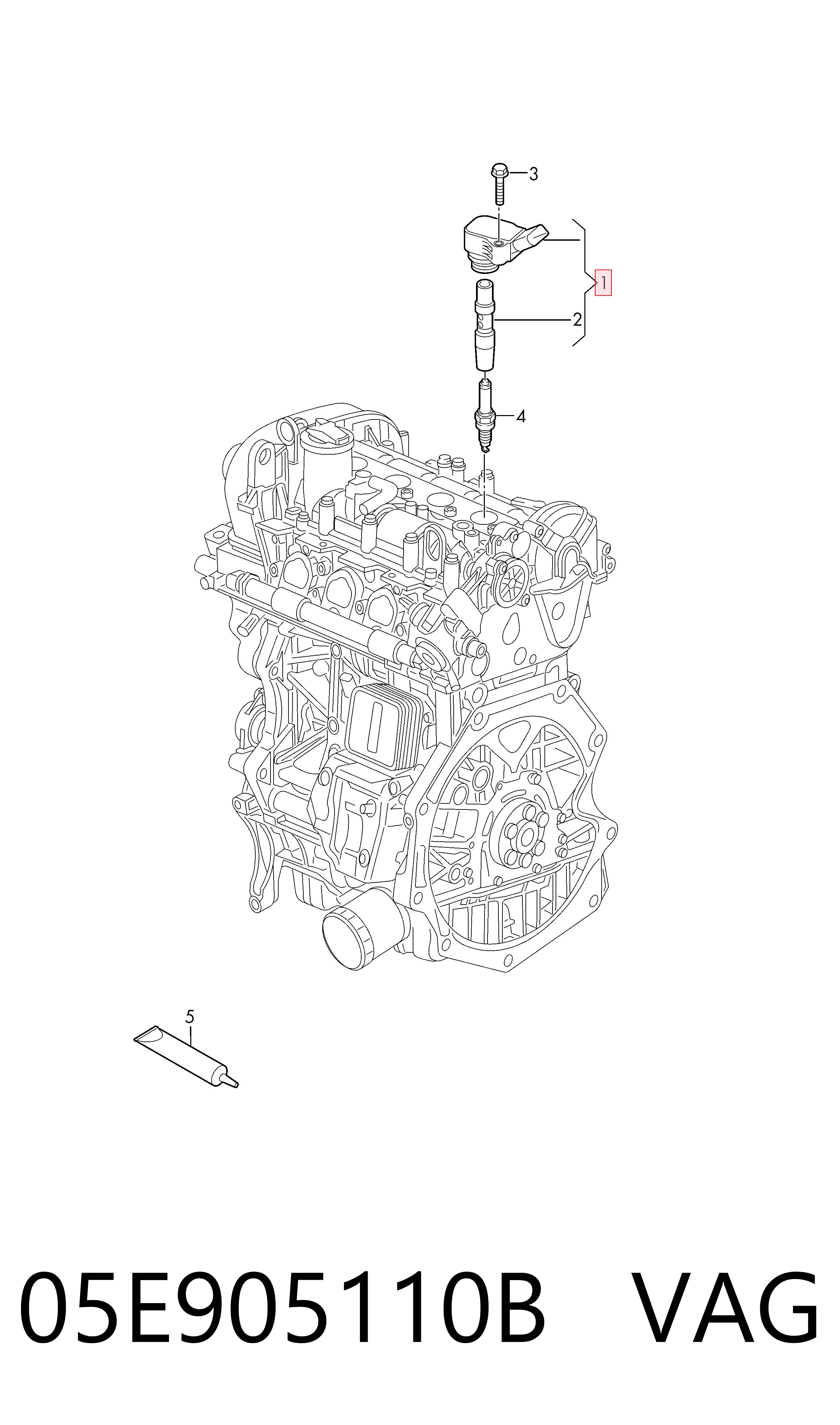05E905110B VAG Котушка запалювання