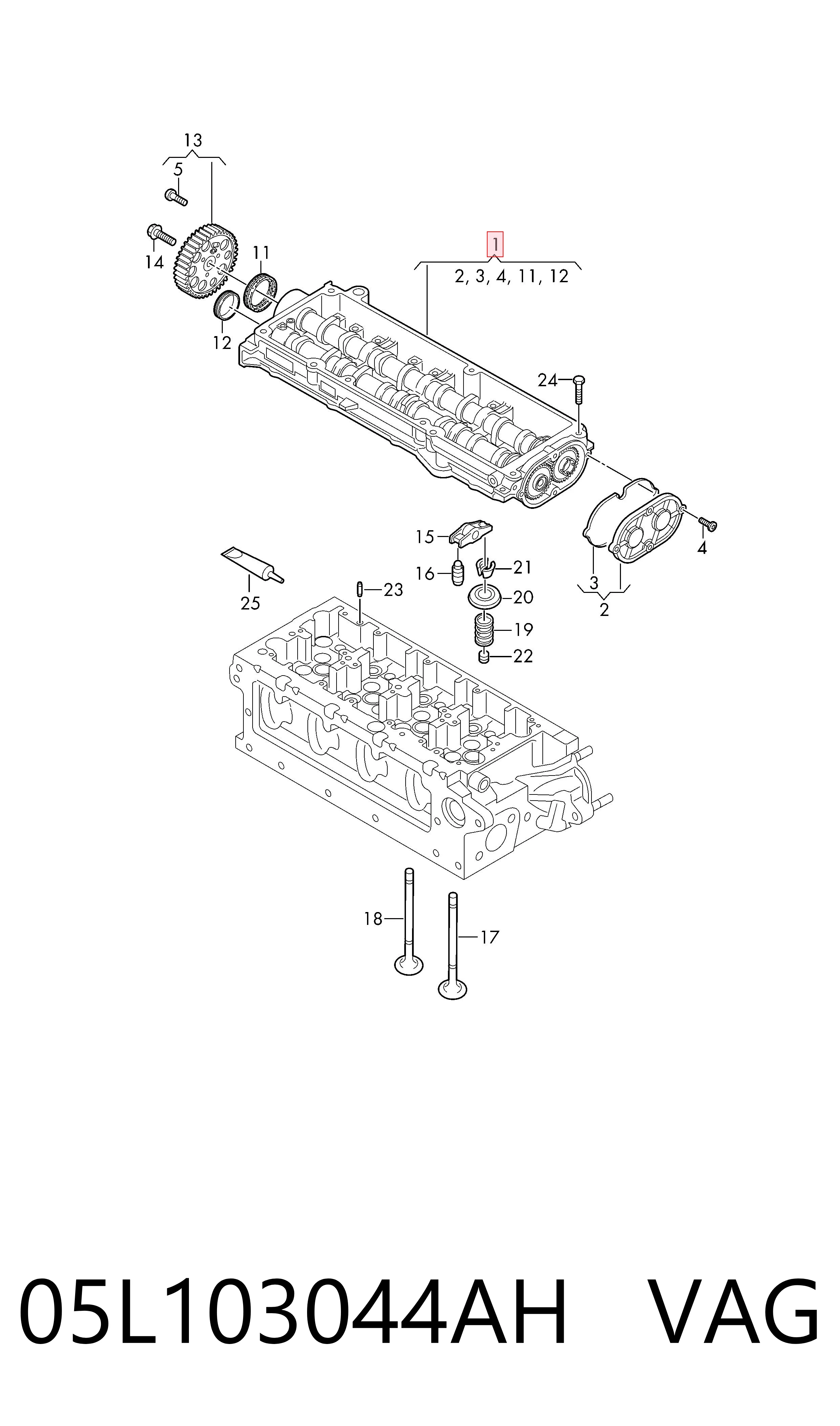 05L103044AH VAG Постіль розподільного вала