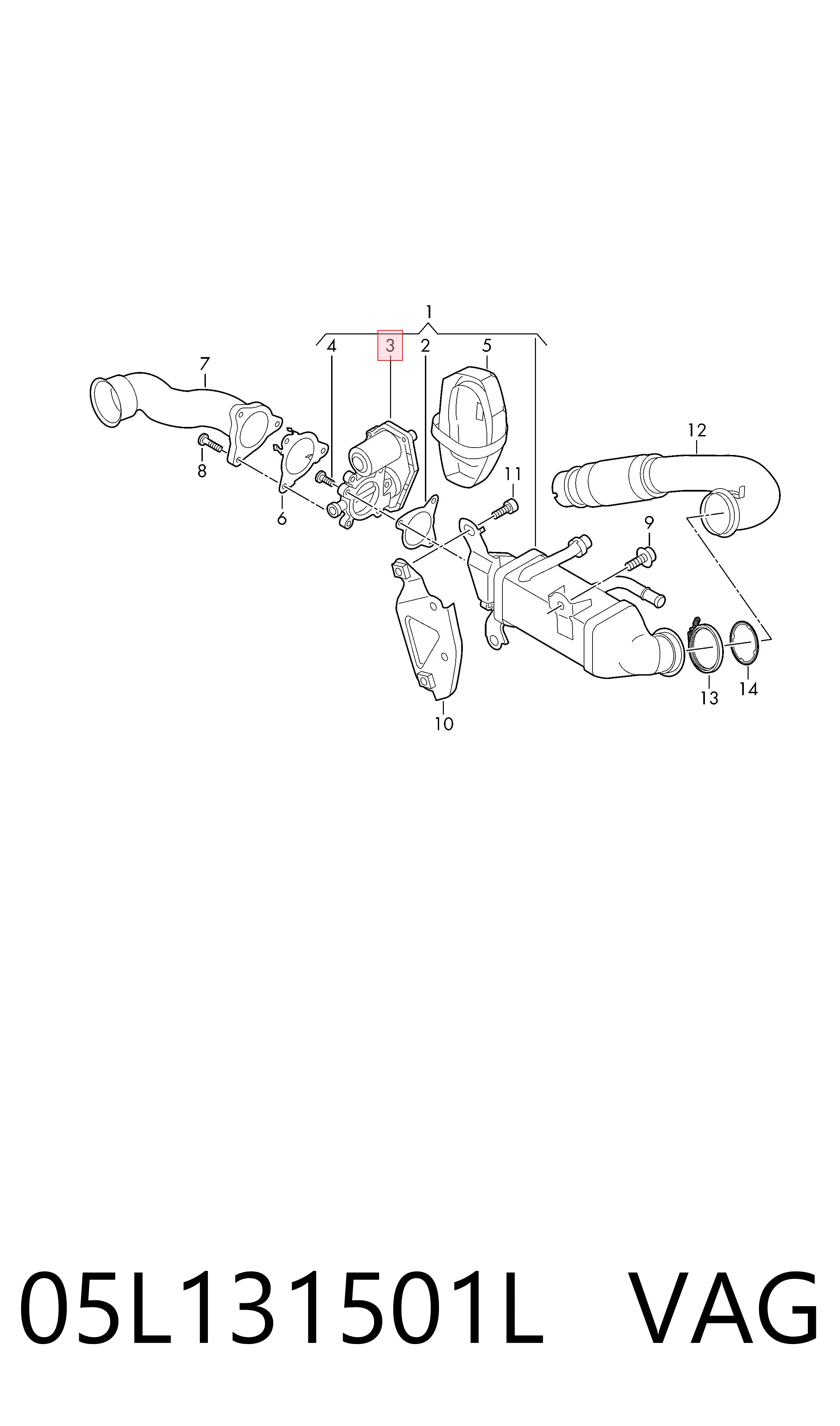 05L131501L VAG Клапан рециркуляції відпрацьованих газів EGR