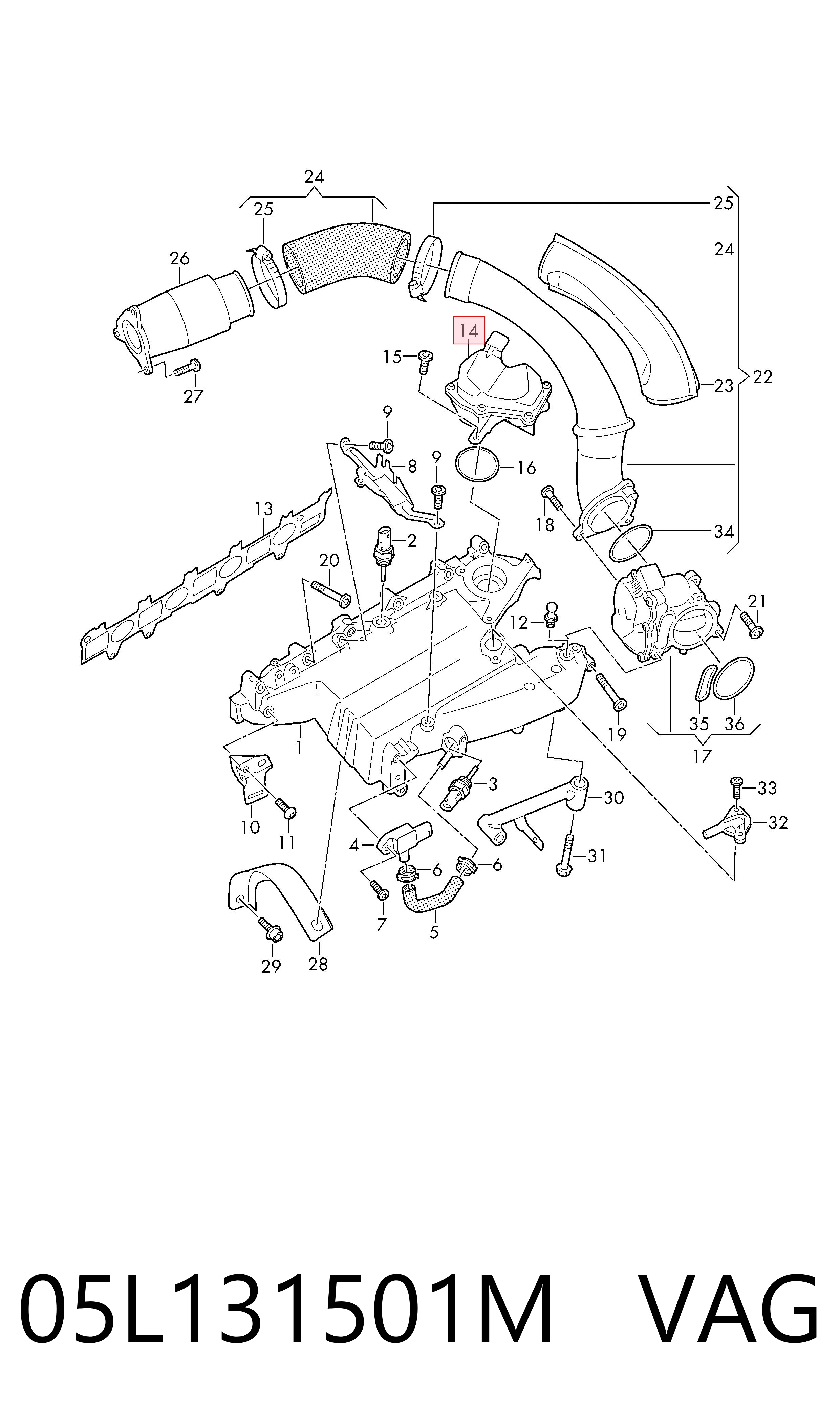 05L131501M VAG Клапан рециркуляції відпрацьованих газів EGR