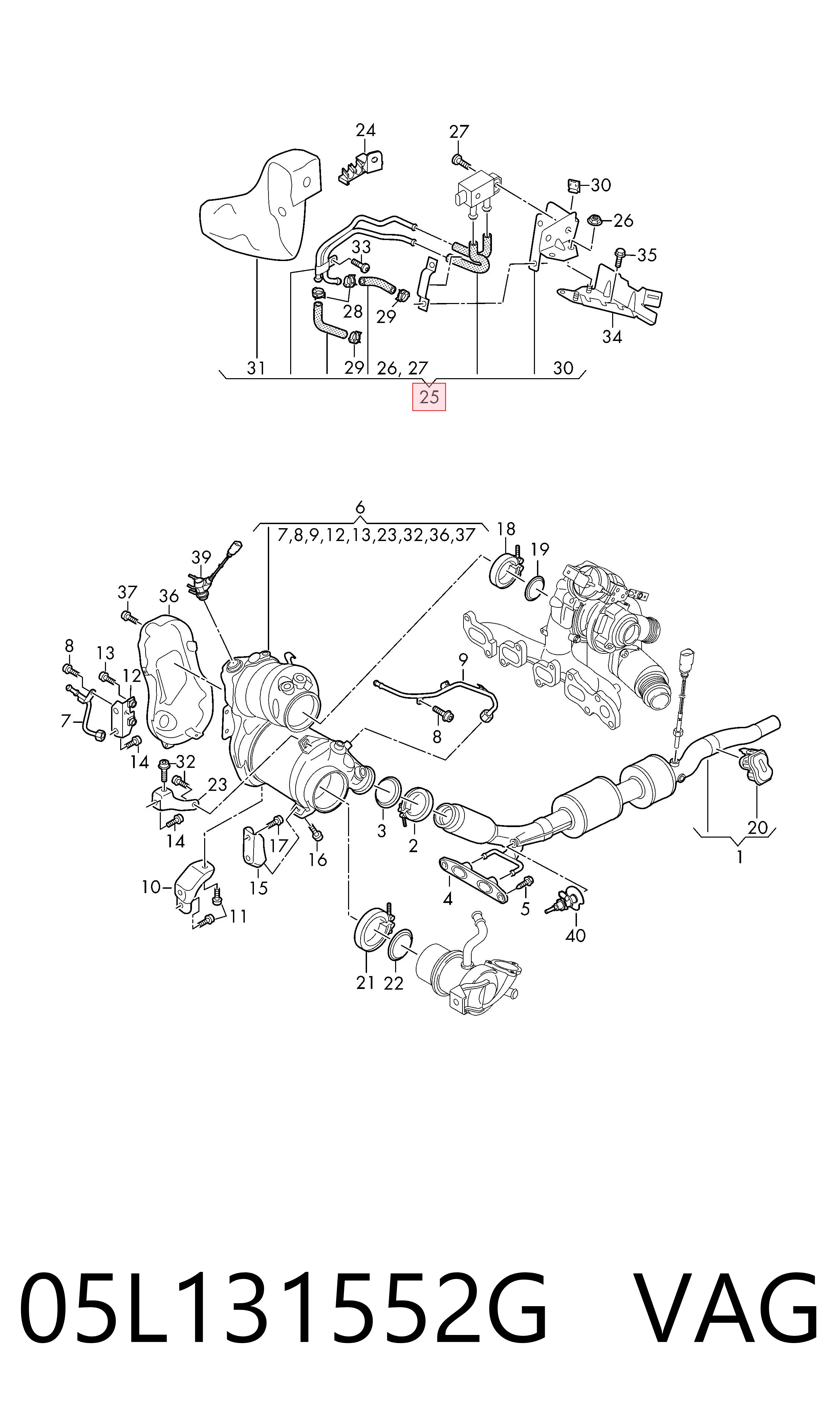 05L131552G VAG Датчик тиску вихлопних газів