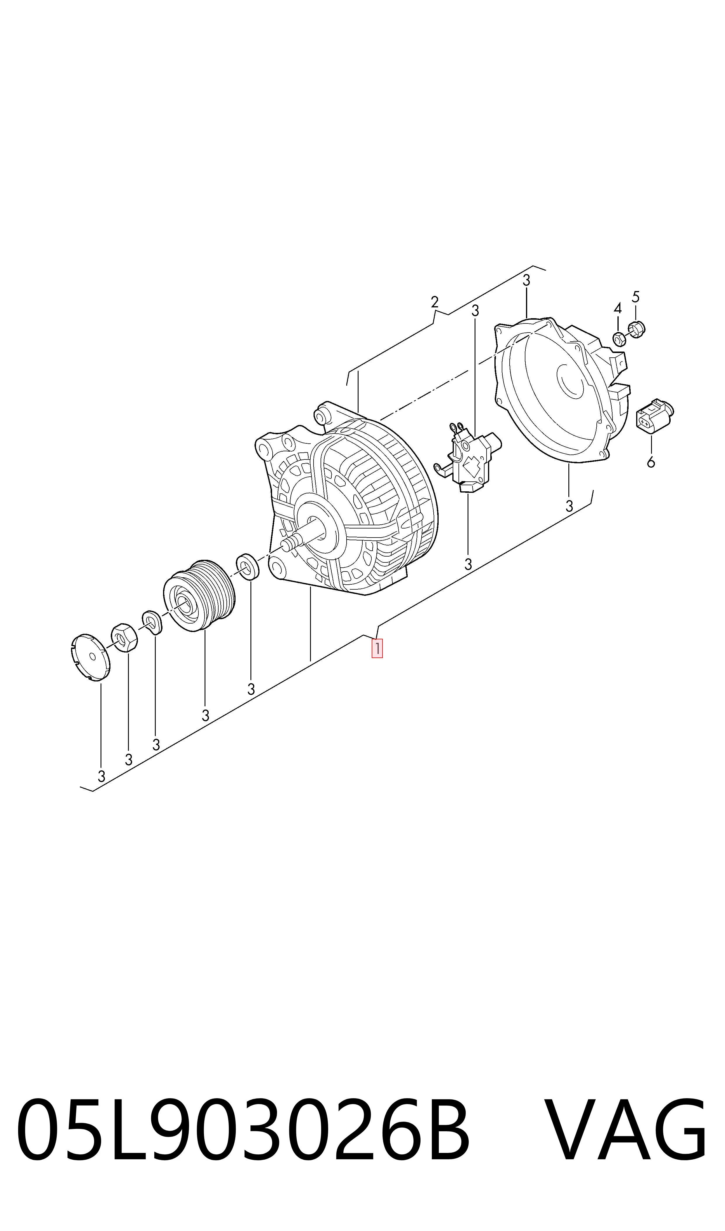 Генератор VAG 05L903026B ціна, від 231.25 USD