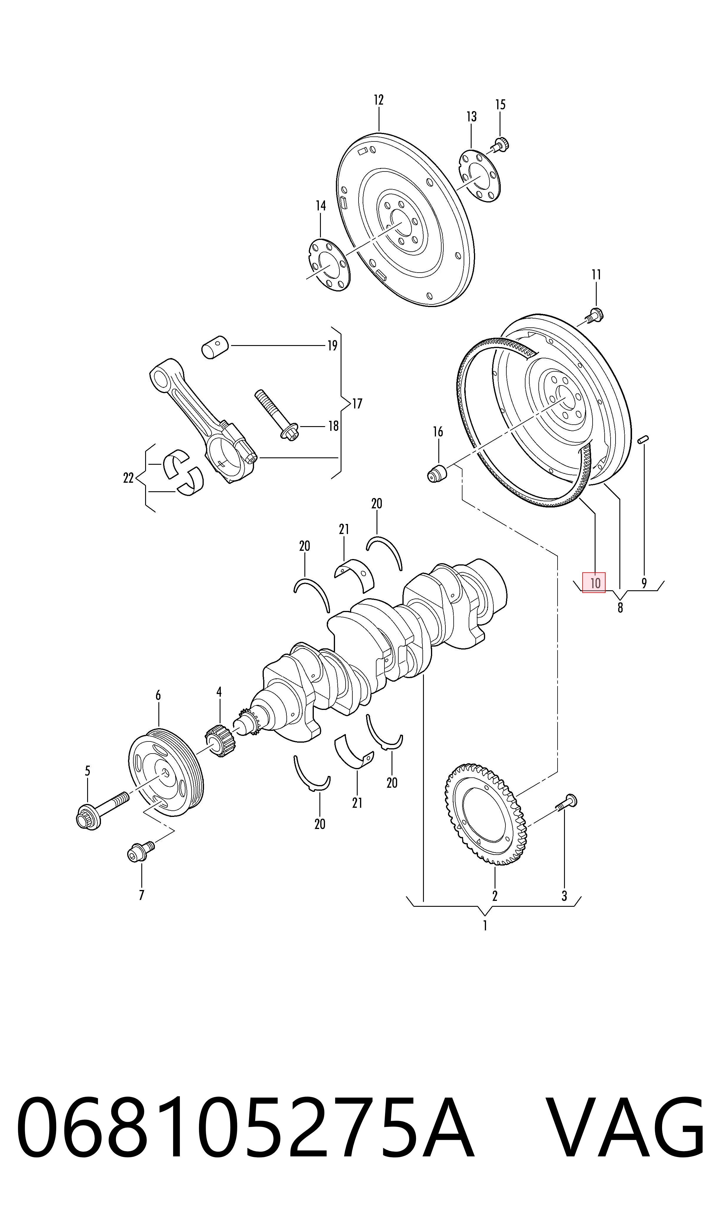 Ободок маховика на Volkswagen Transporter T4 70B, 70C, 7DB, 7DK, 70J, 70K, 7DC, 7DJ