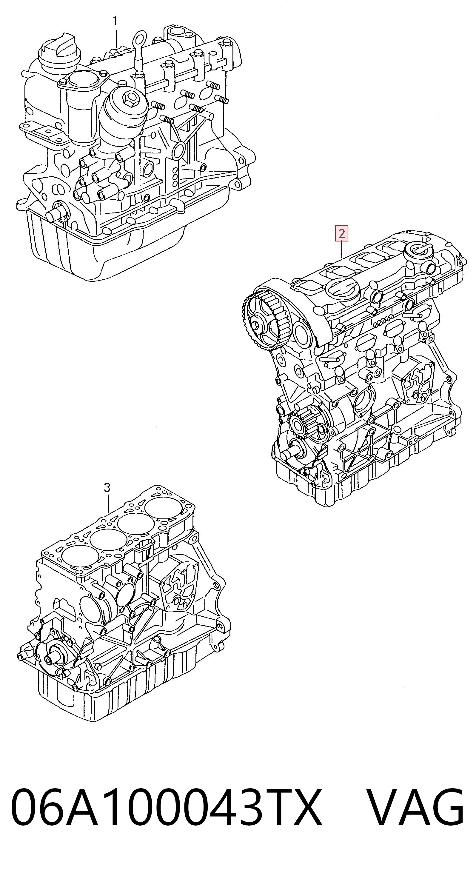 Мотор в зборі на Volkswagen Caddy III 2KB, 2KJ, 2CB, 2CJ
